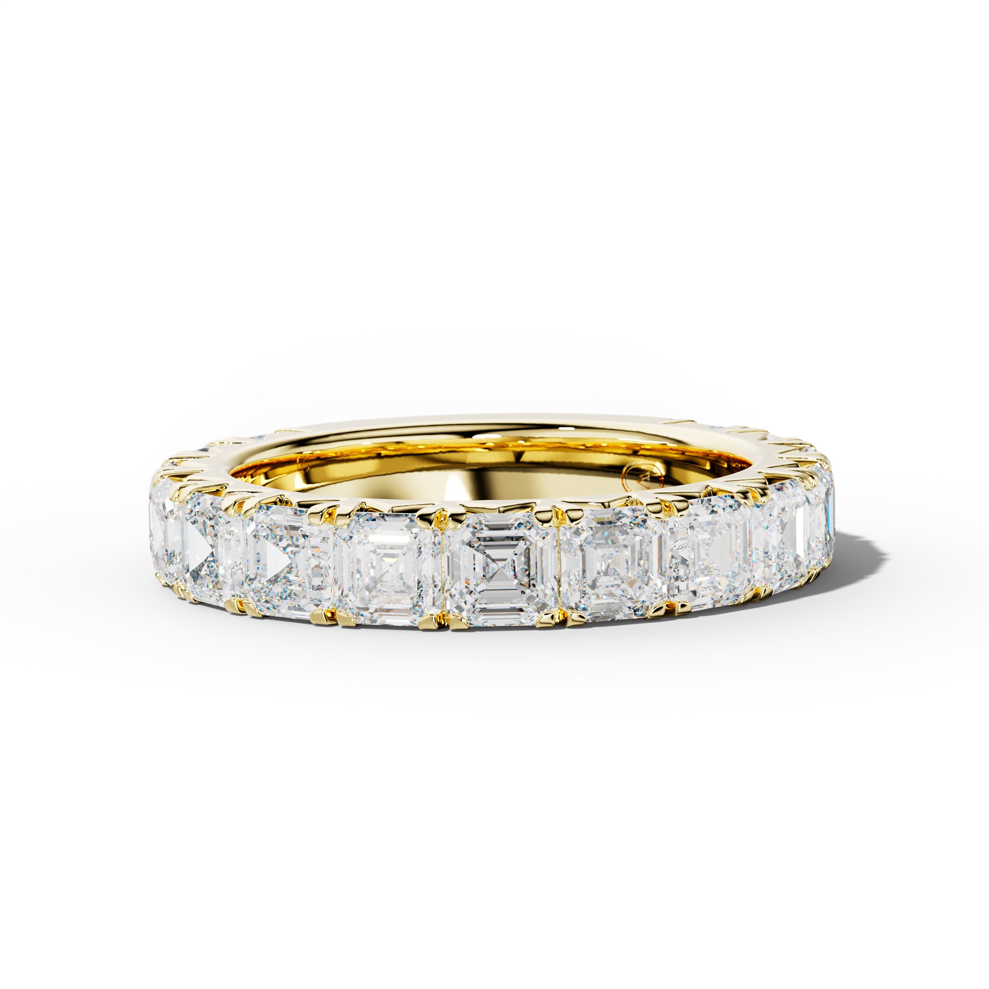 4.0 Carat Asscher Diamond French Pave 3/4 Anniversary Band
