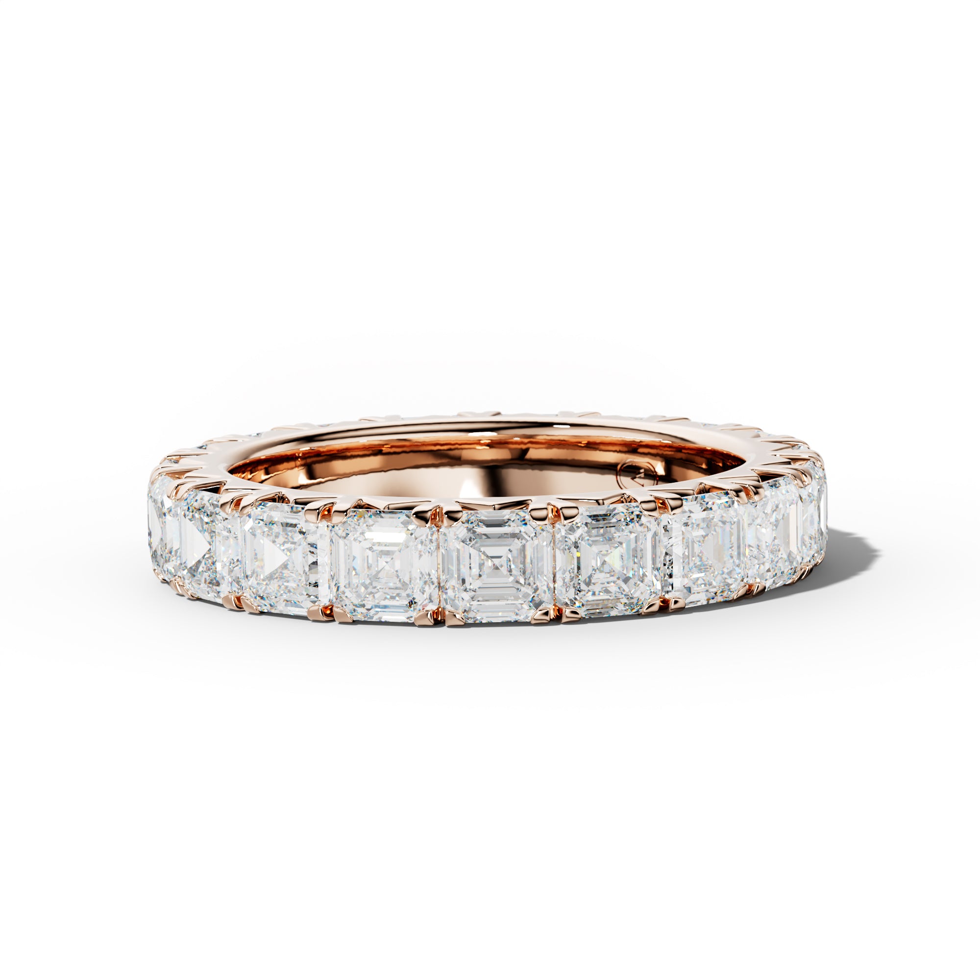 5.0 Carat Asscher Diamond French Pave Eternity Band