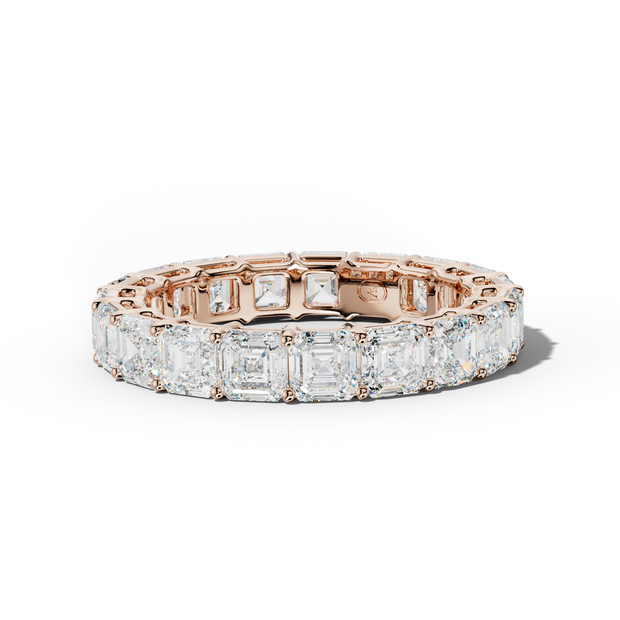 5.0 Carat Asscher Diamond Eternity Band Shared Prong