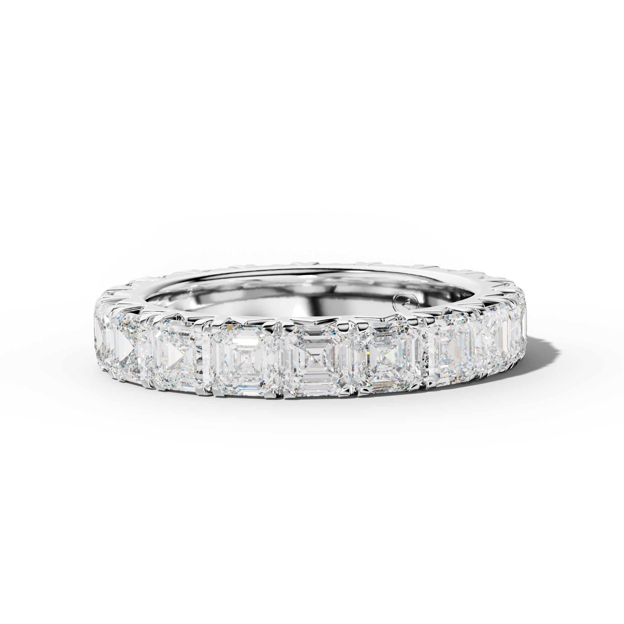 5.0 Carat Asscher Diamond French Pave Eternity Band