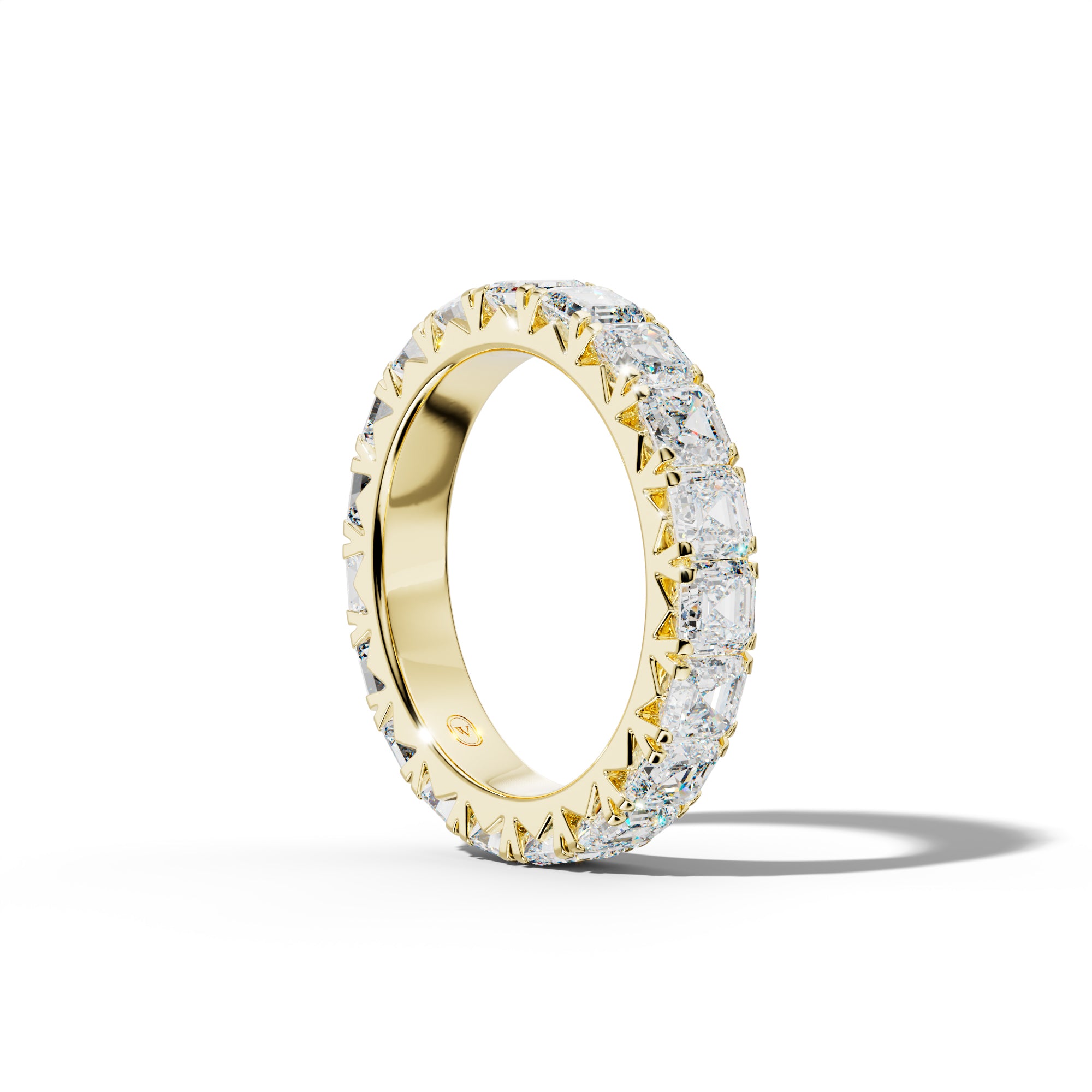 5.0 Carat Asscher Diamond French Pave Eternity Band