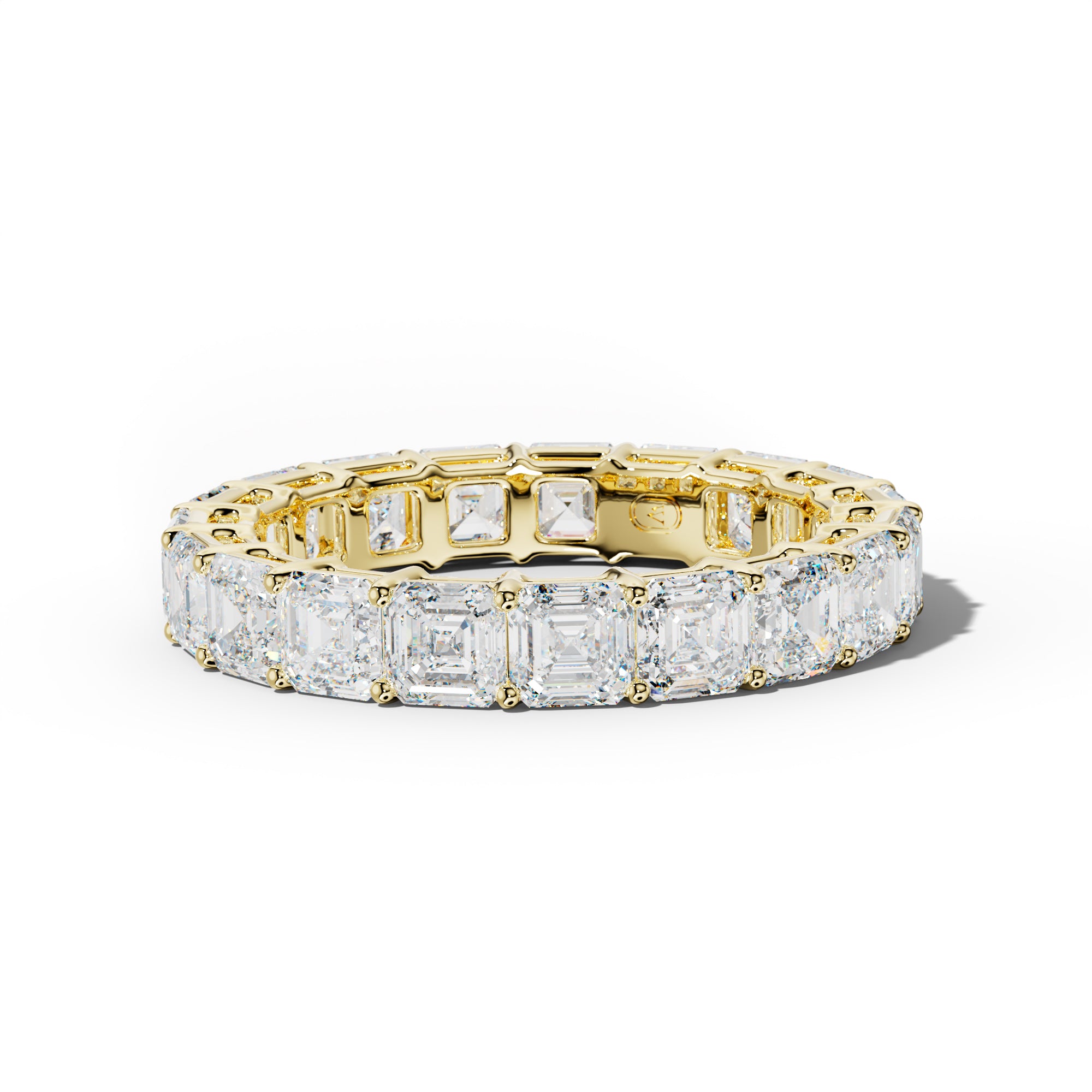 5.0 Carat Asscher Diamond Eternity Band Shared Prong