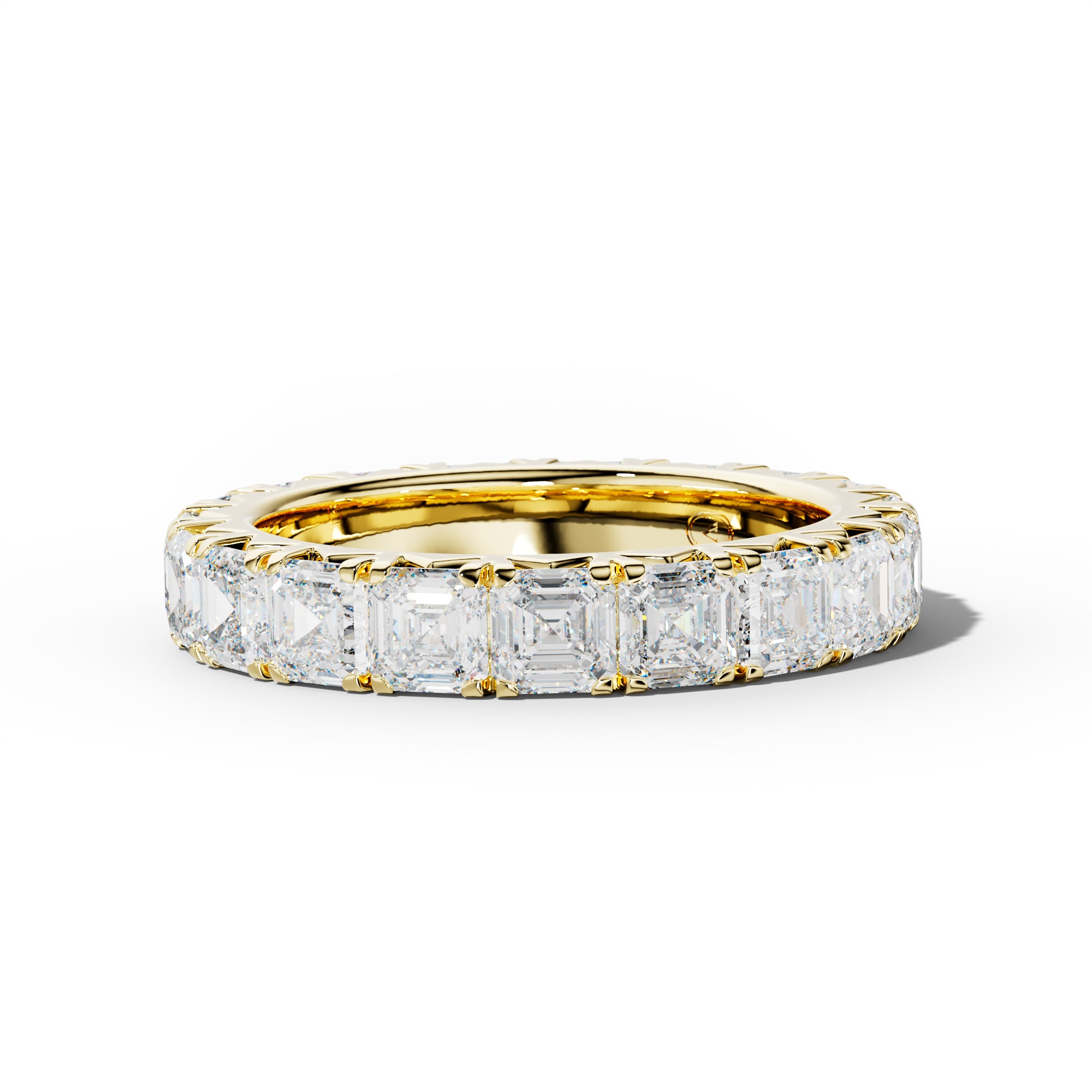 5.0 Carat Asscher Diamond French Pave Eternity Band