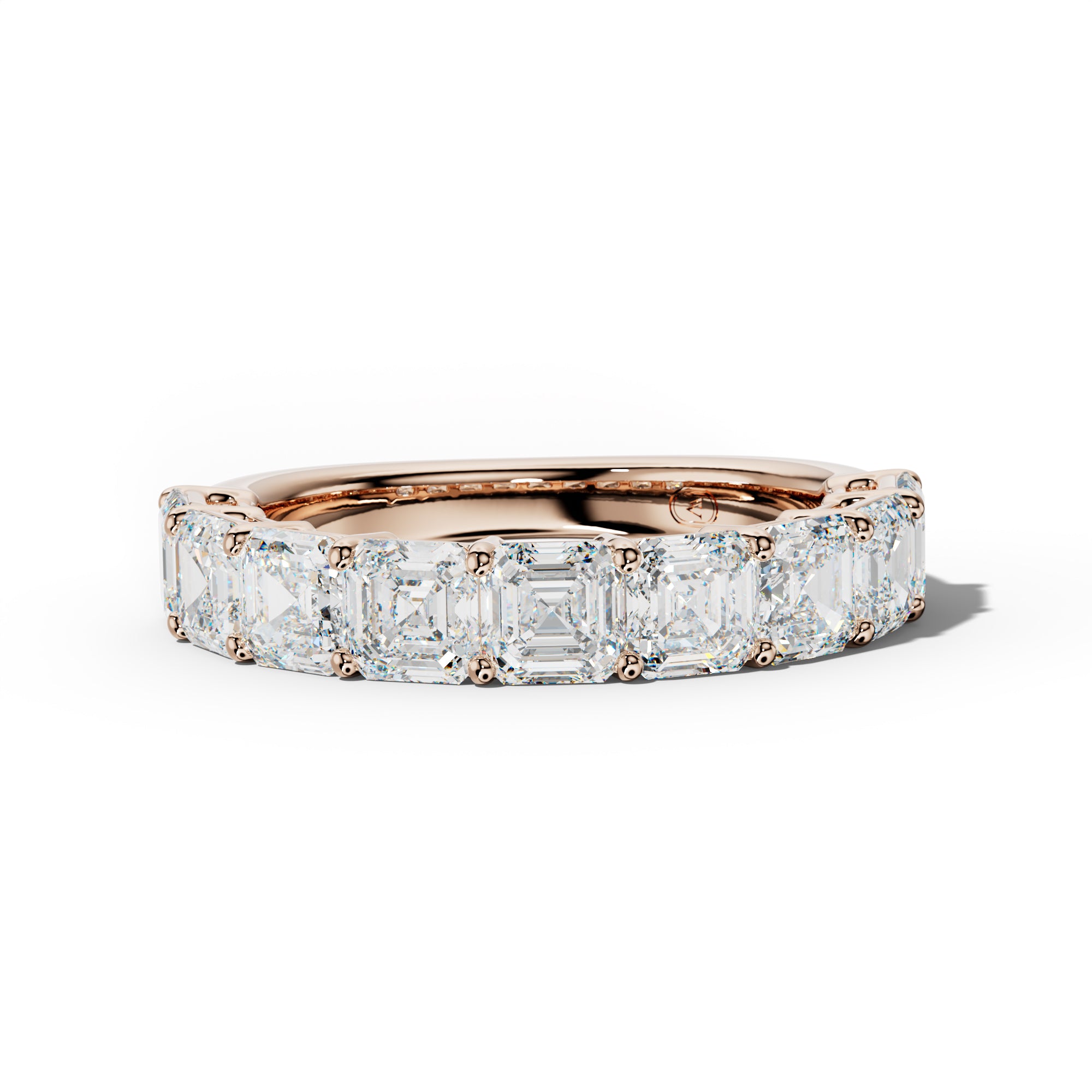 4.0 Carat Asscher Diamond Half Anniversary Band