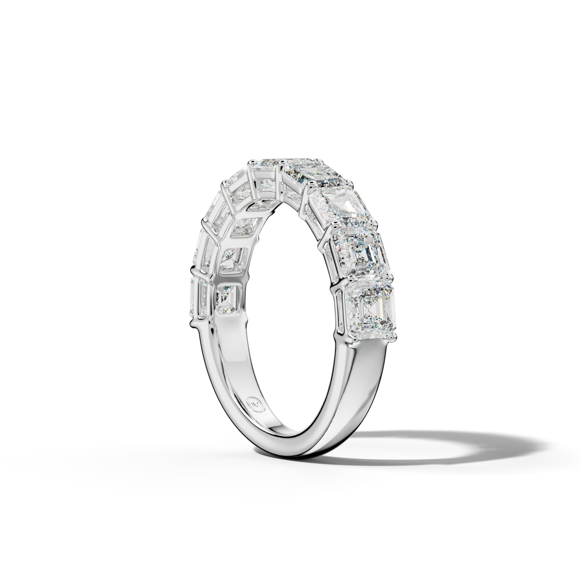 4.0 Carat Asscher Diamond Half Anniversary Band
