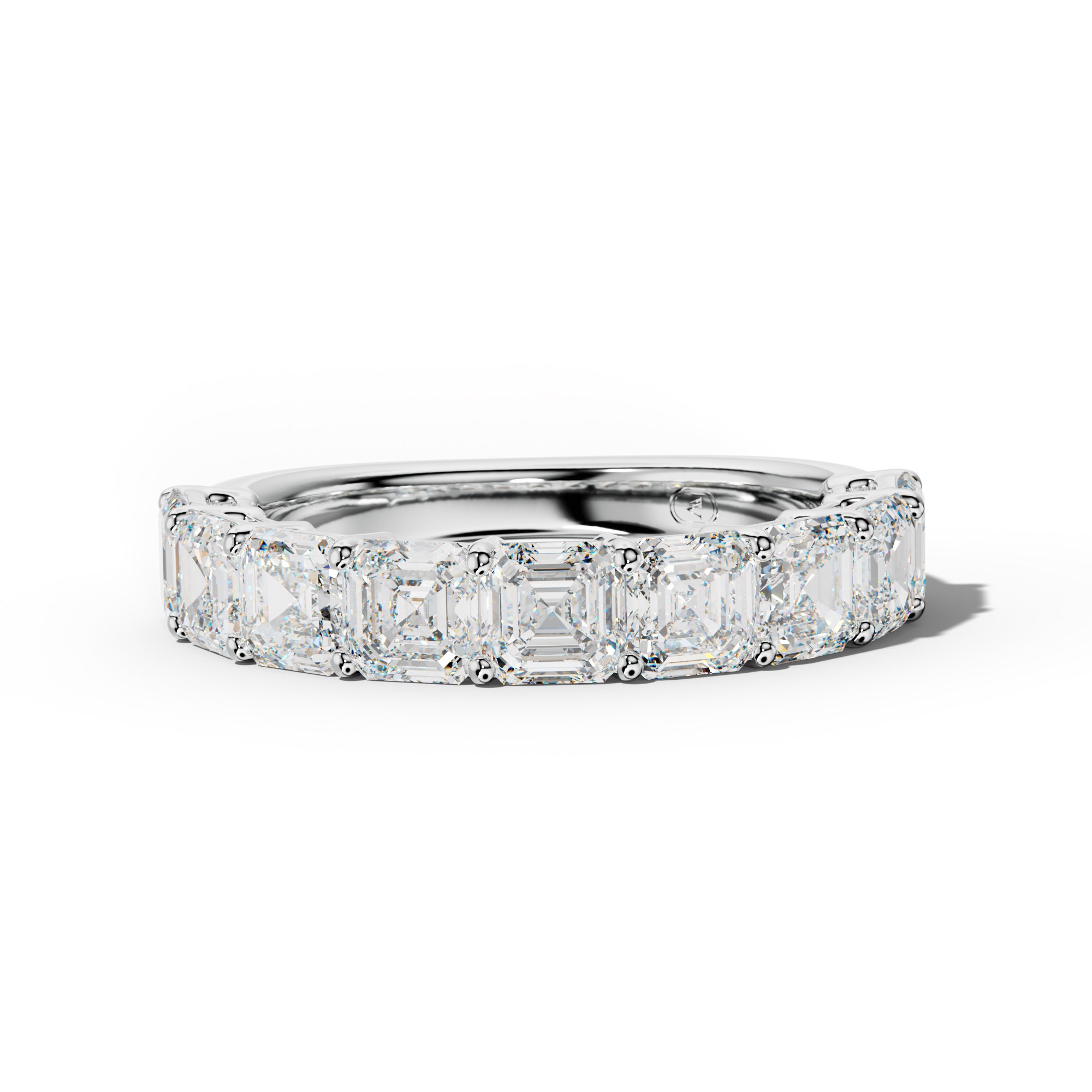 4.0 Carat Asscher Diamond Half Anniversary Band