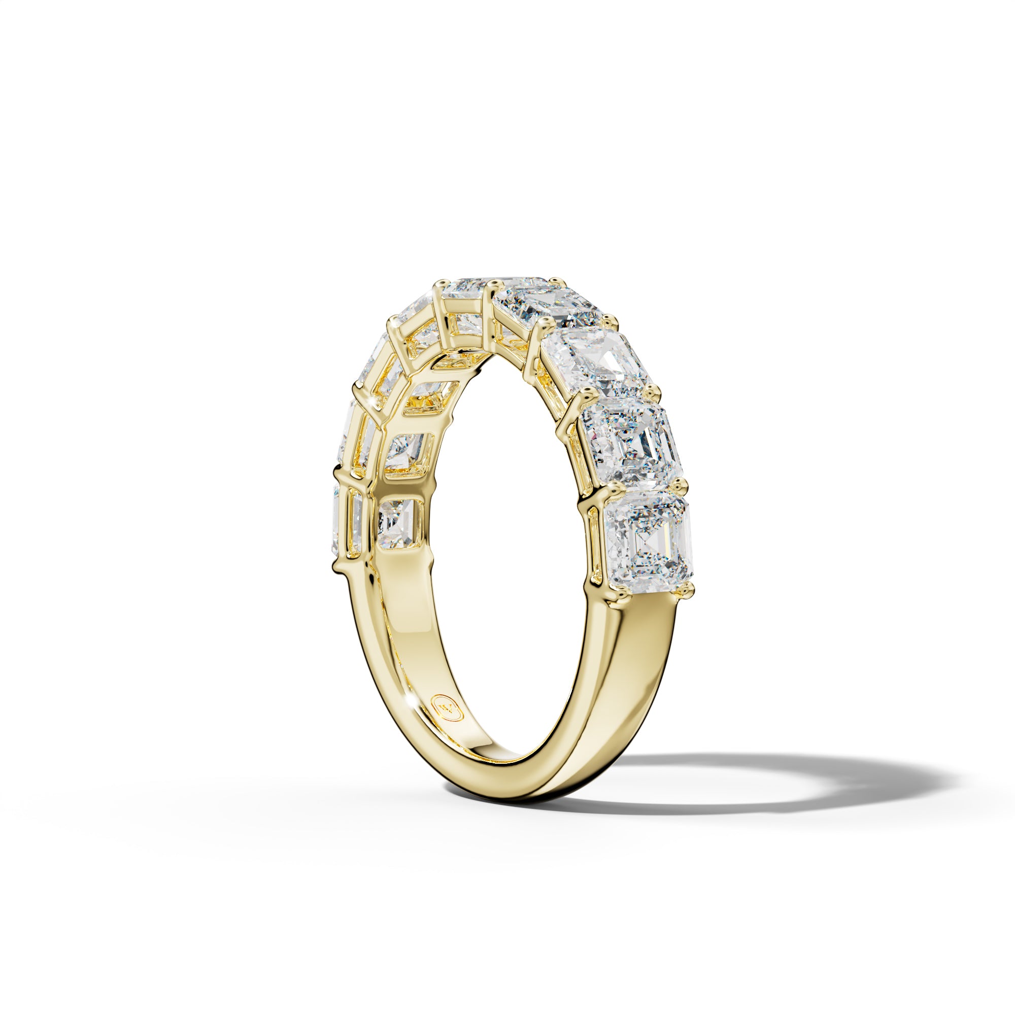 4.0 Carat Asscher Diamond Half Anniversary Band