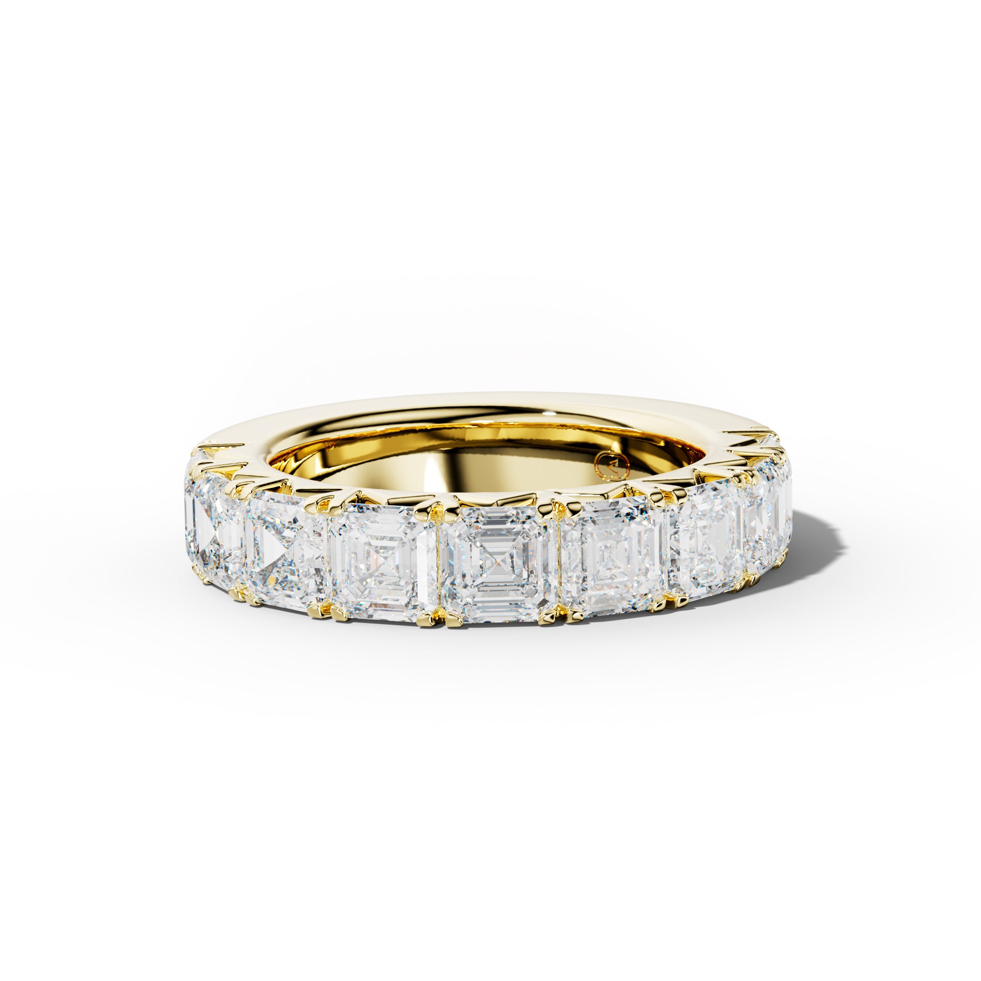 5.0 Carat Asscher Diamond French Pave Half Anniversary Band