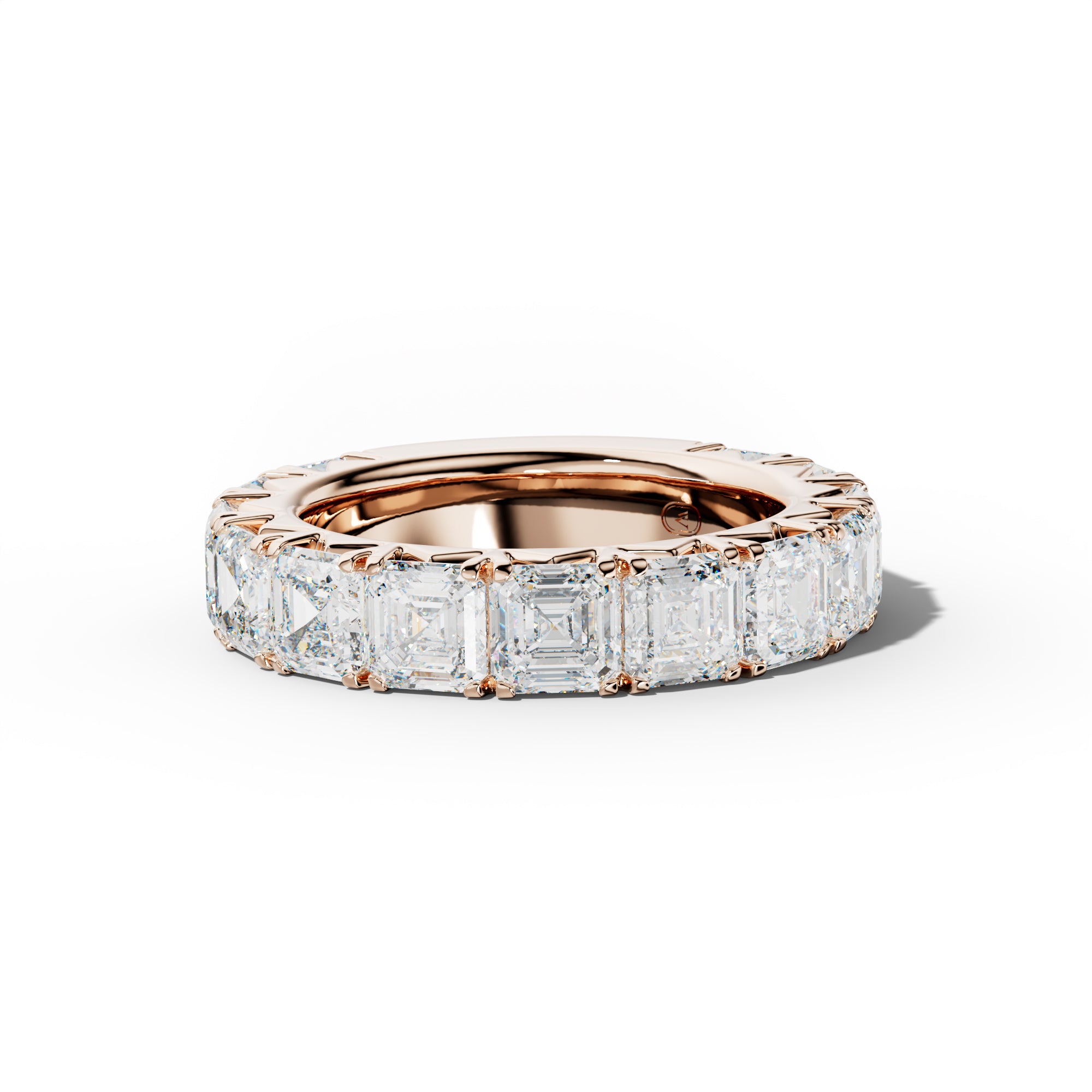 7.0 Carat Asscher Diamond French Pave 3/4 Anniversary Band