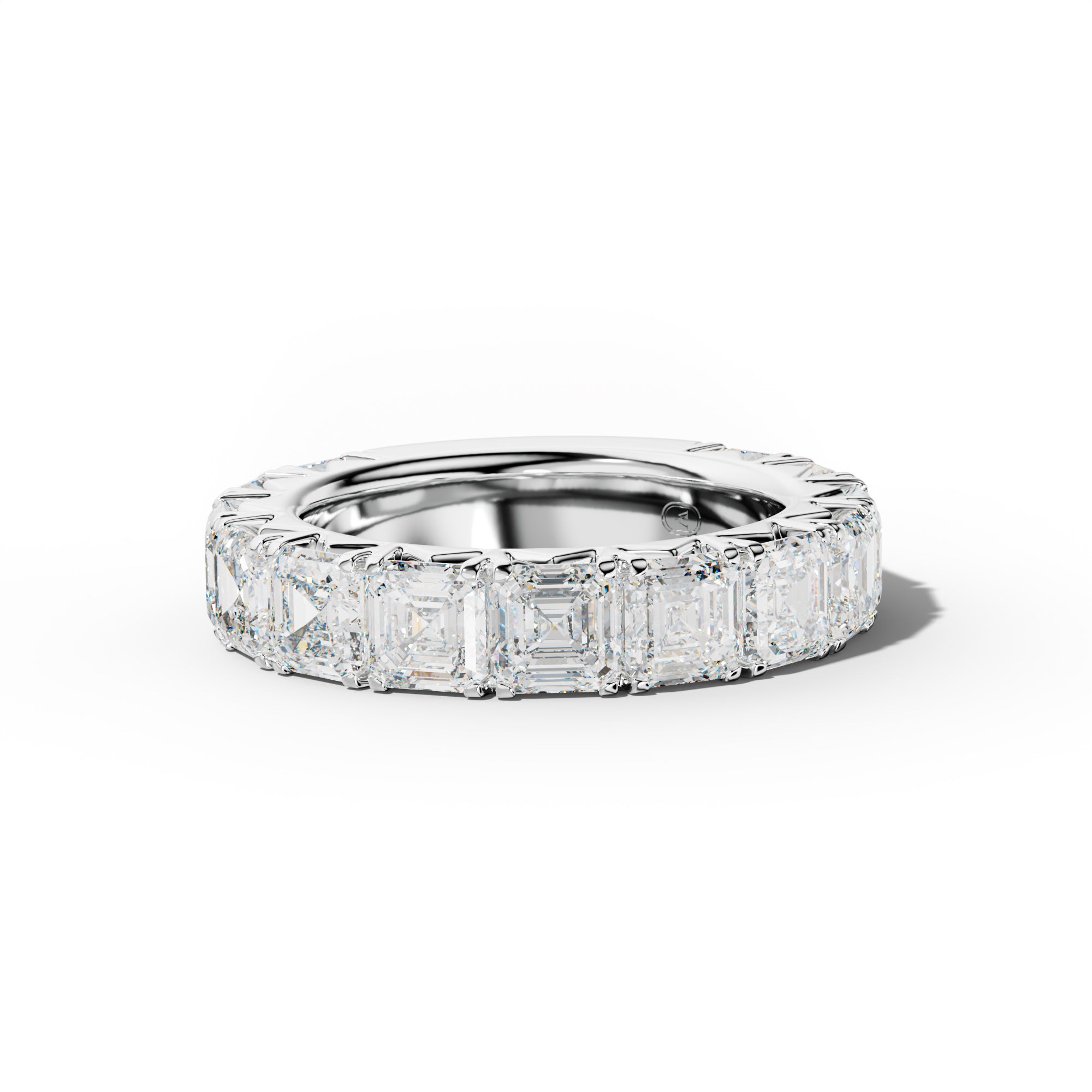 7.0 Carat Asscher Diamond French Pave 3/4 Anniversary Band
