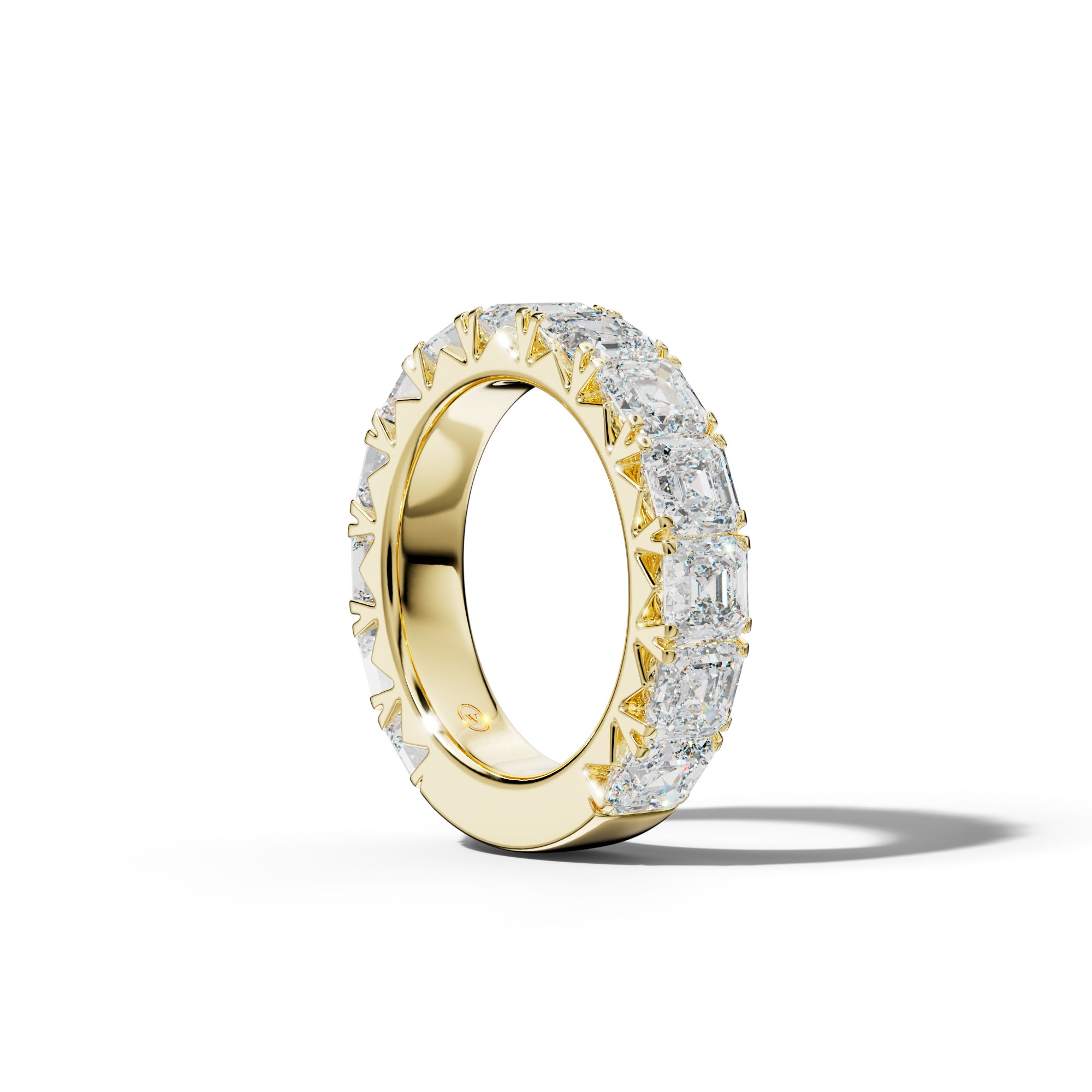 7.0 Carat Asscher Diamond French Pave 3/4 Anniversary Band