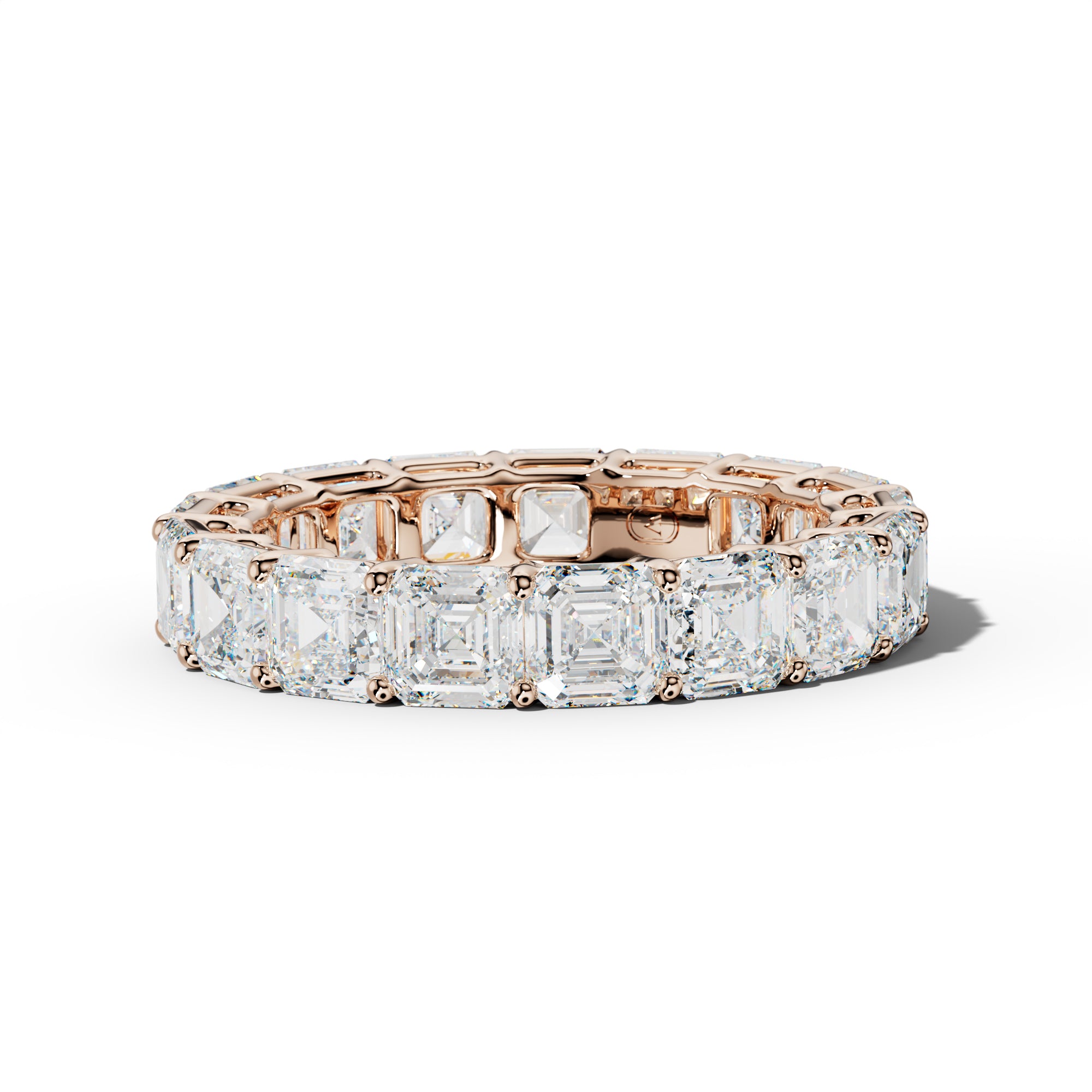 6.0 Carat Asscher Diamond Eternity Band Shared Prong