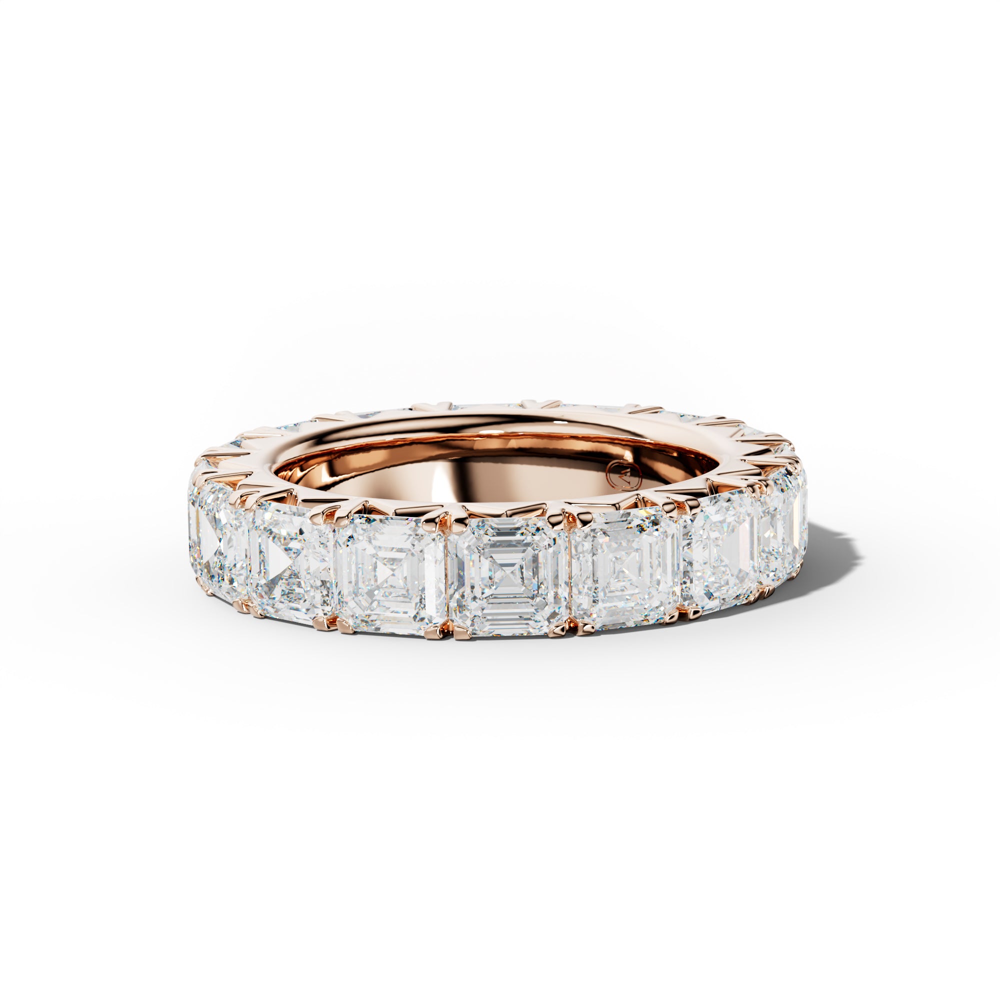 9.0 Carat Asscher Diamond French Pave Eternity Band