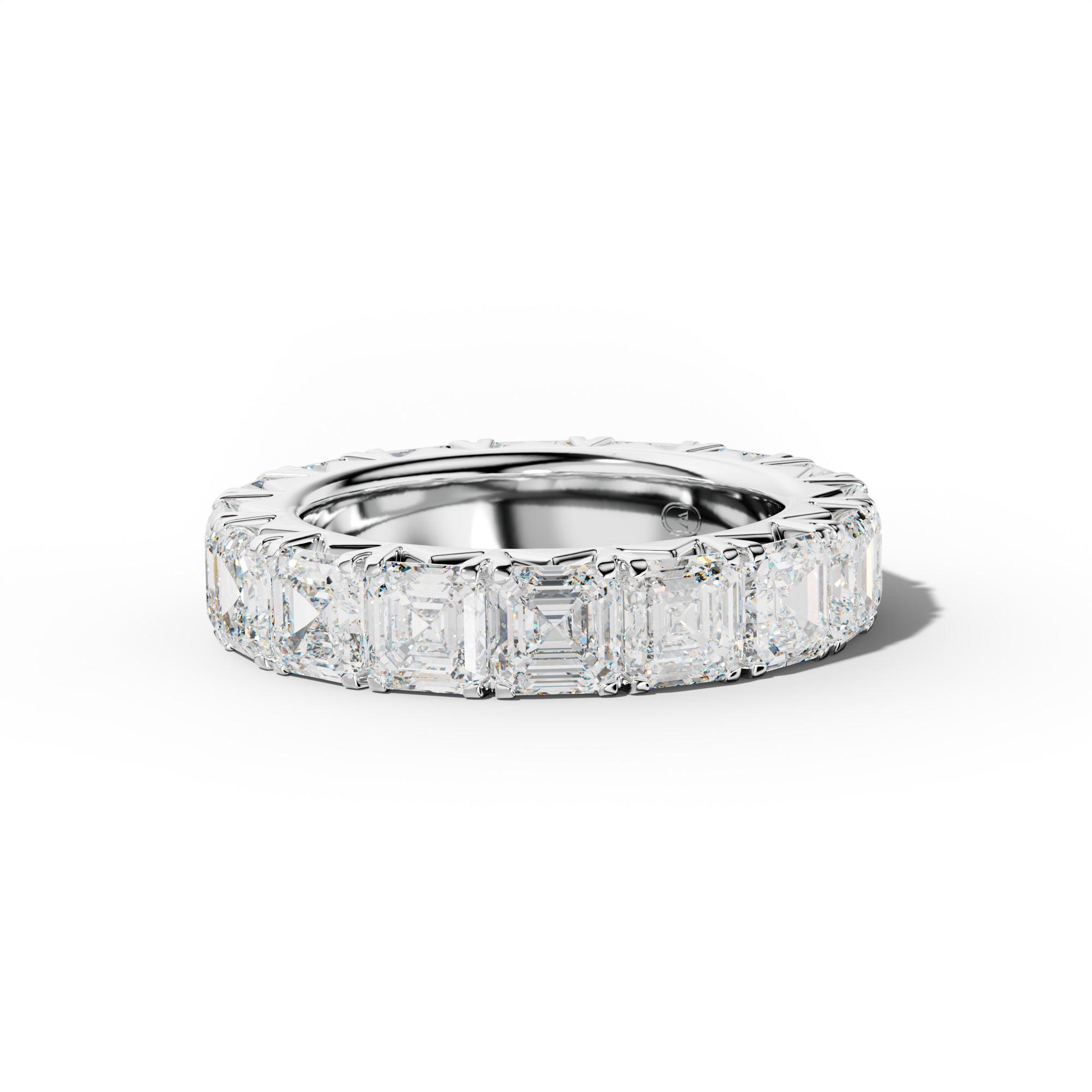 9.0 Carat Asscher Diamond French Pave Eternity Band