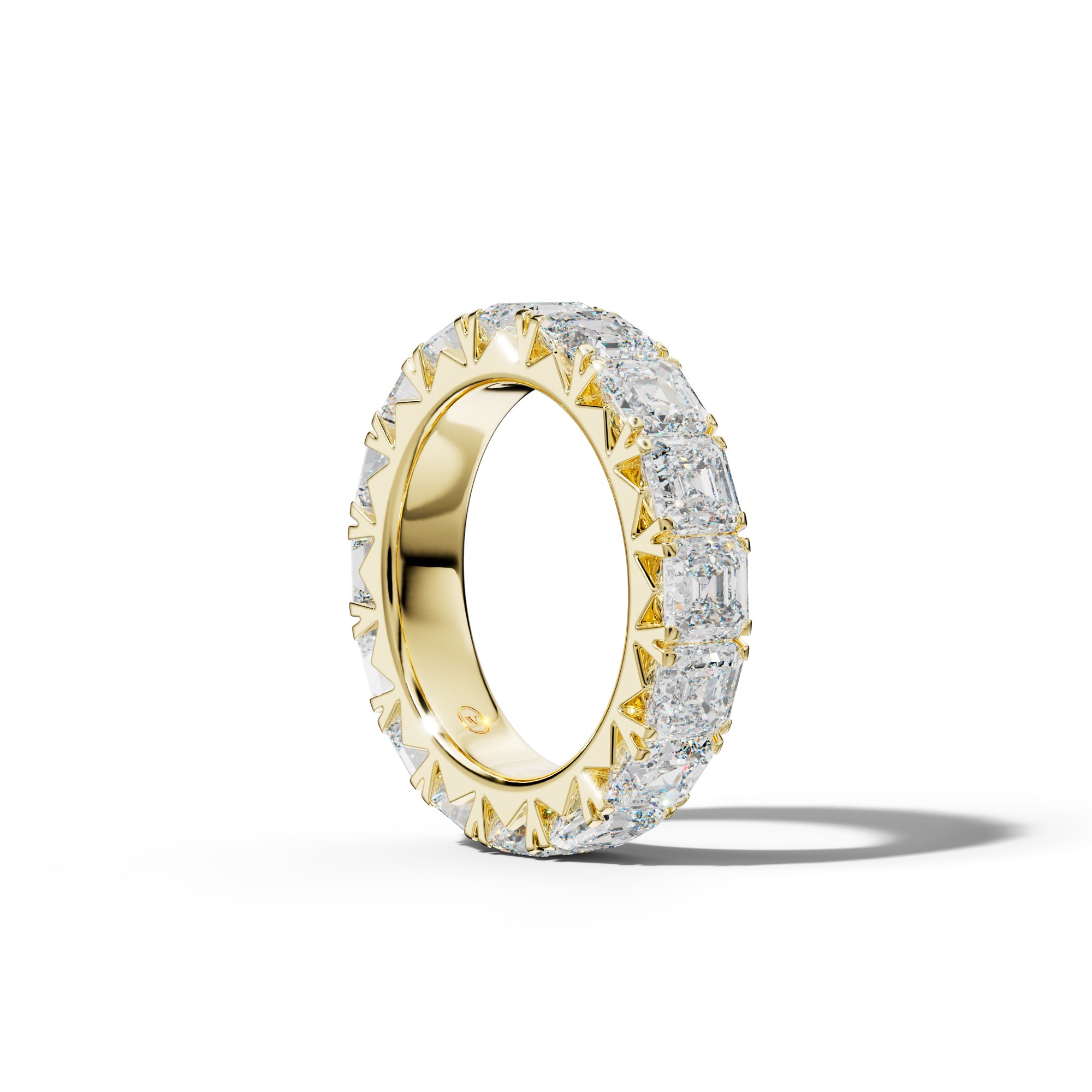 9.0 Carat Asscher Diamond French Pave Eternity Band