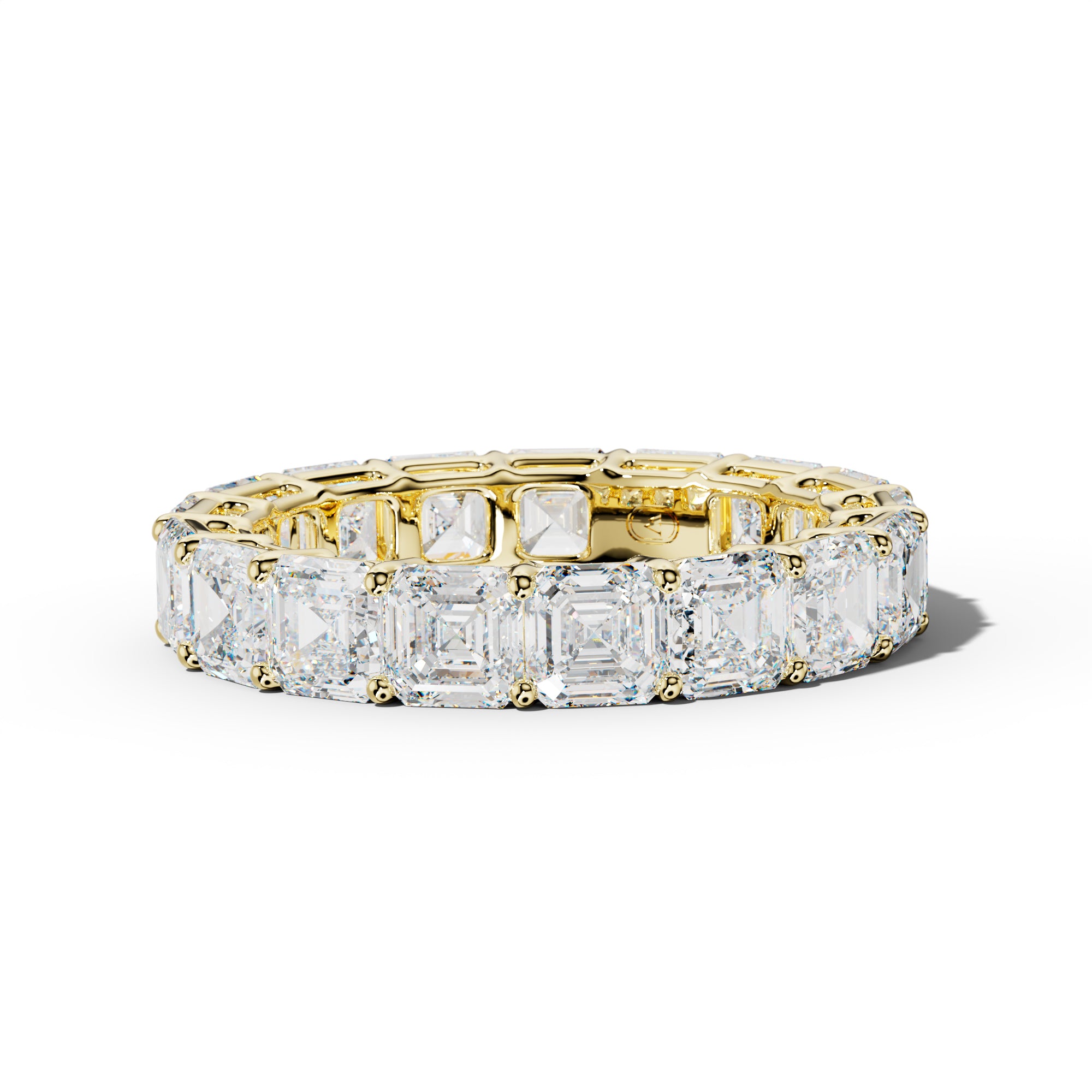 6.0 Carat Asscher Diamond Eternity Band Shared Prong