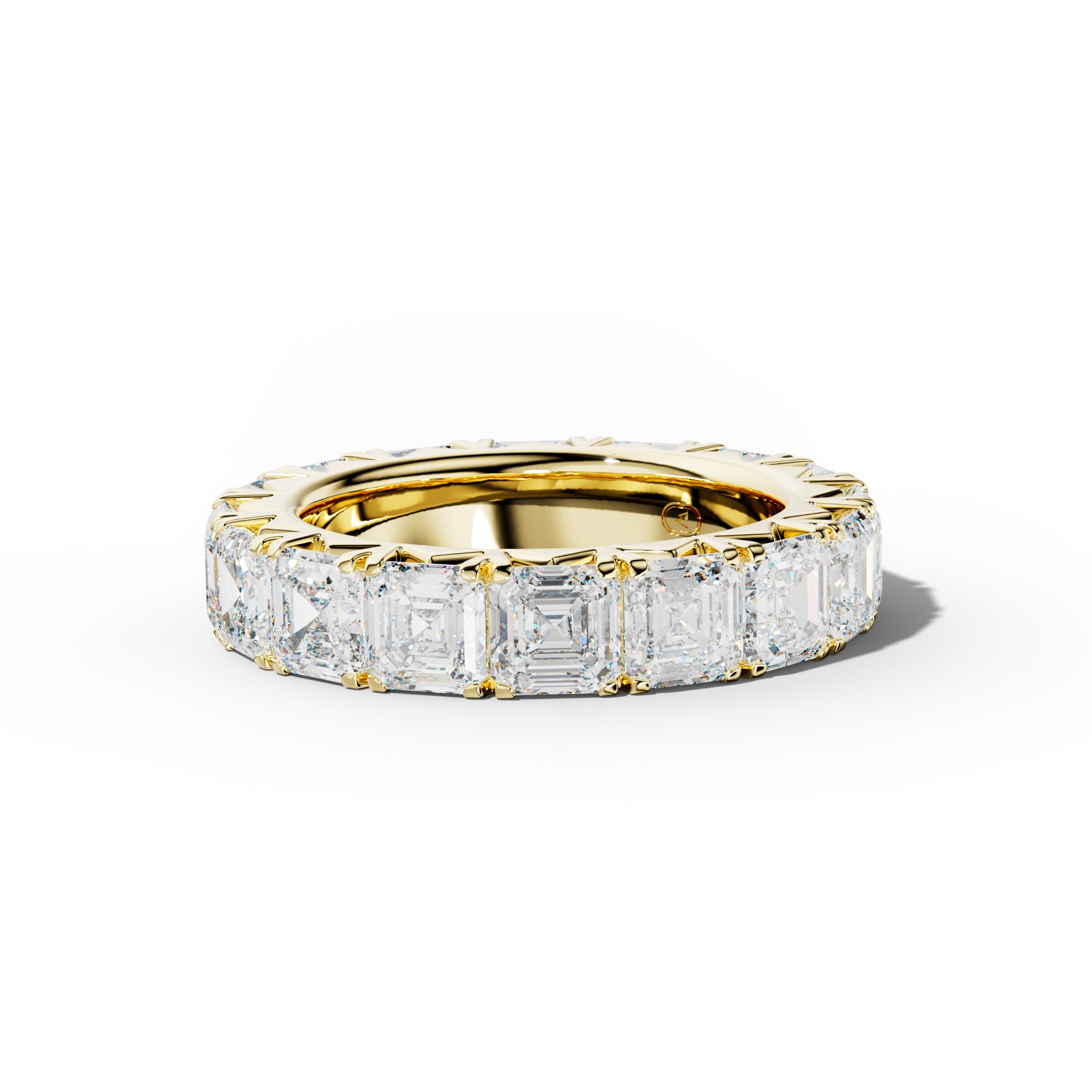 9.0 Carat Asscher Diamond French Pave Eternity Band