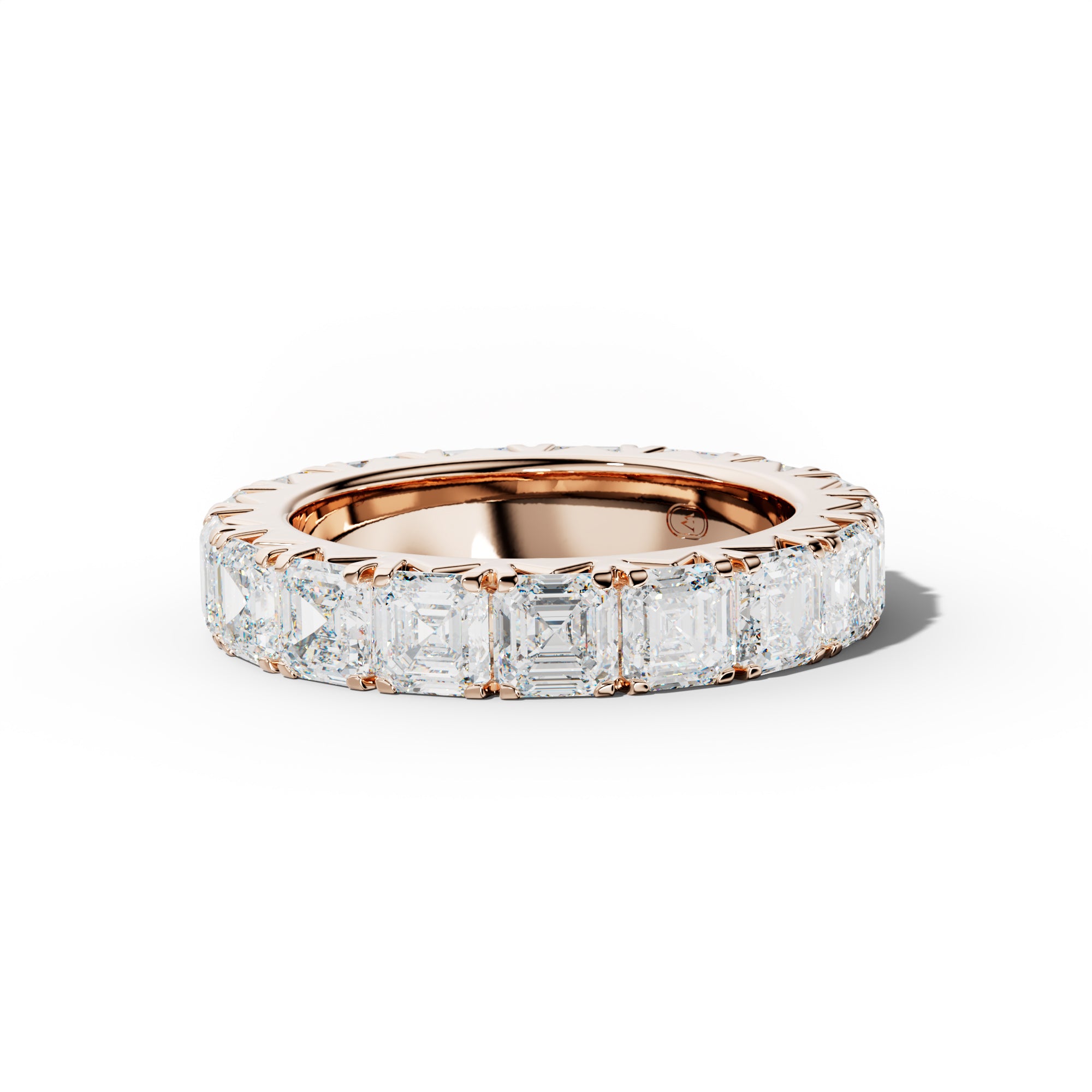 7.0 Carat Asscher Diamond French Pave Eternity Band
