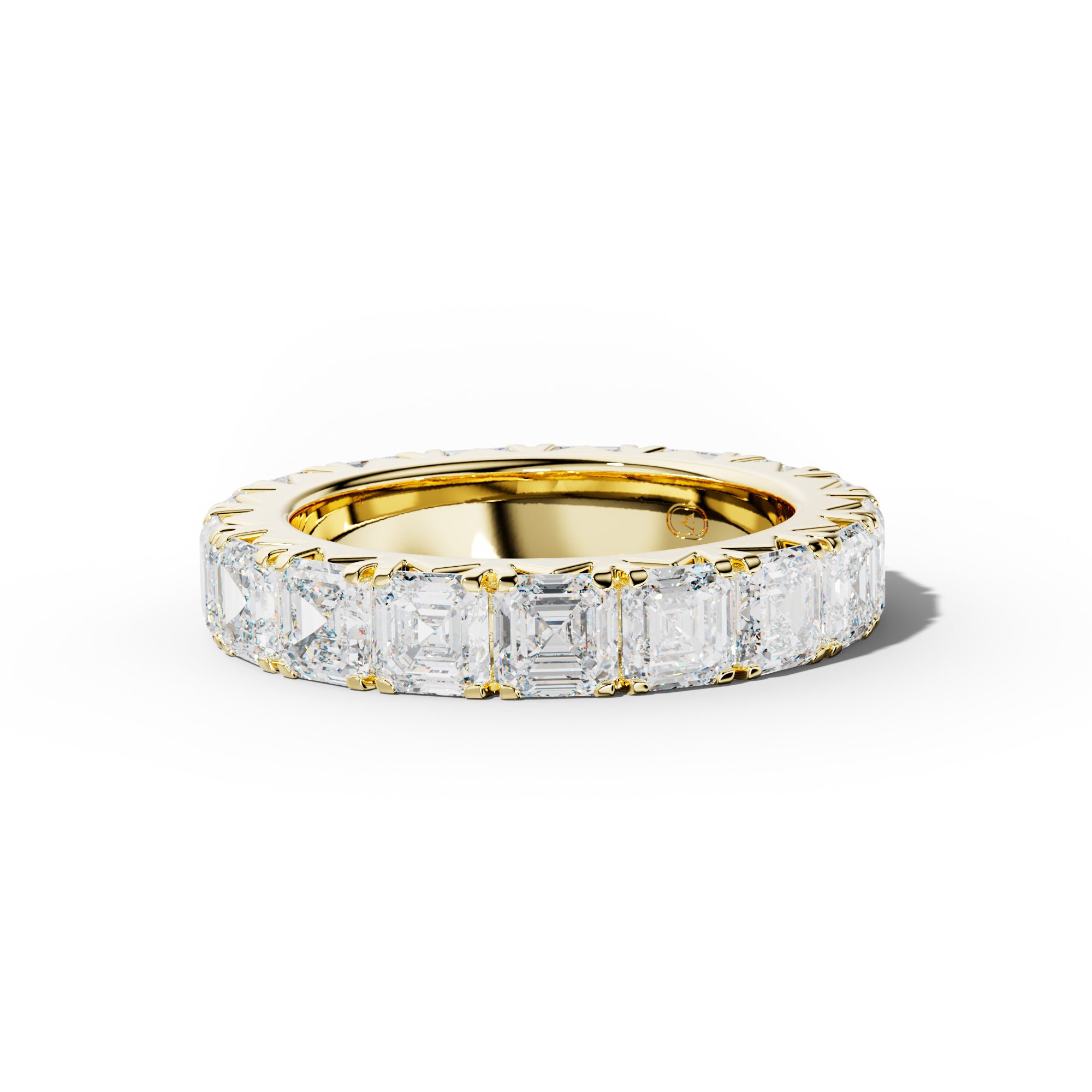 7.0 Carat Asscher Diamond French Pave Eternity Band