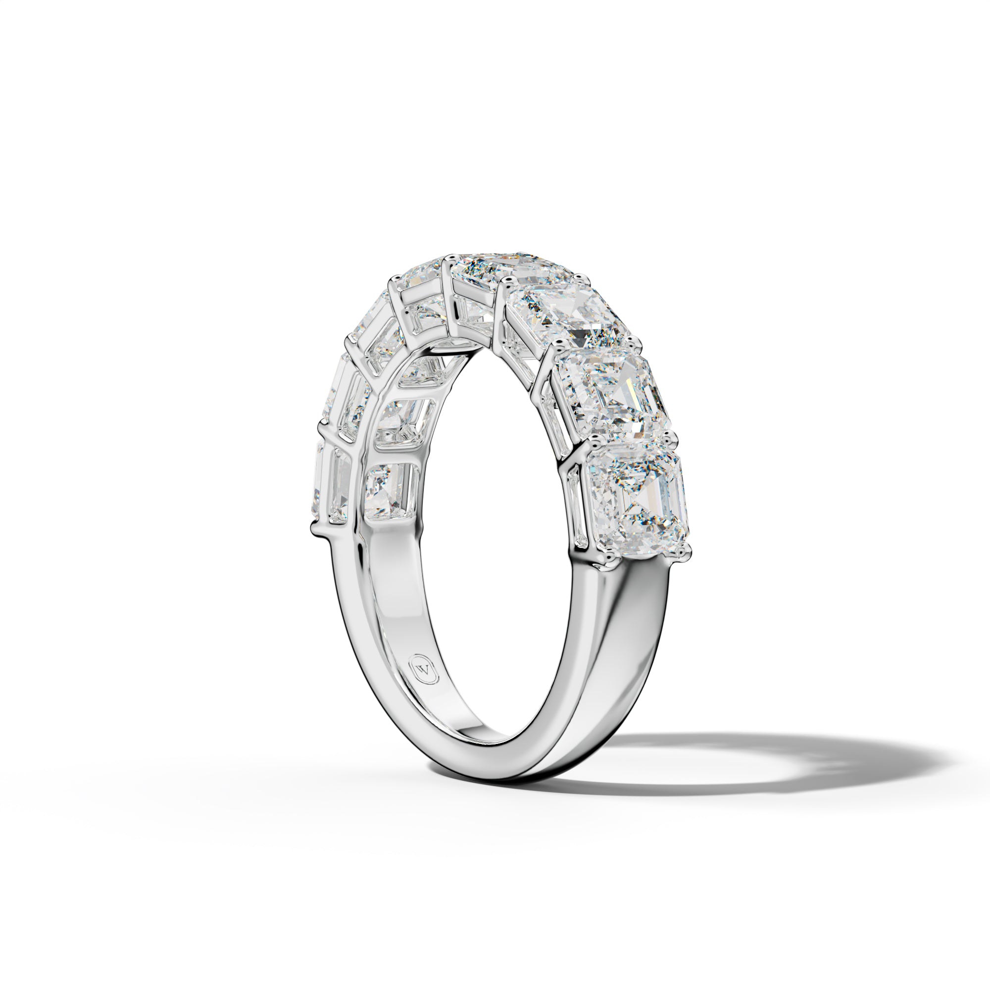 5.0 Carat Asscher Diamond Half Anniversary Band