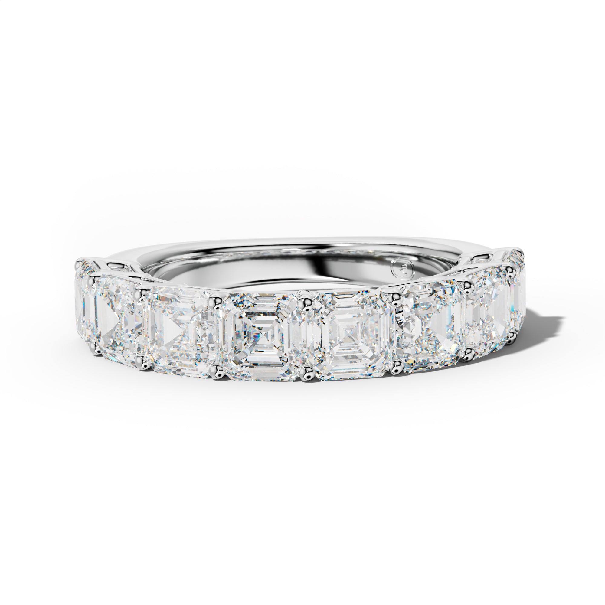 5.0 Carat Asscher Diamond Half Anniversary Band