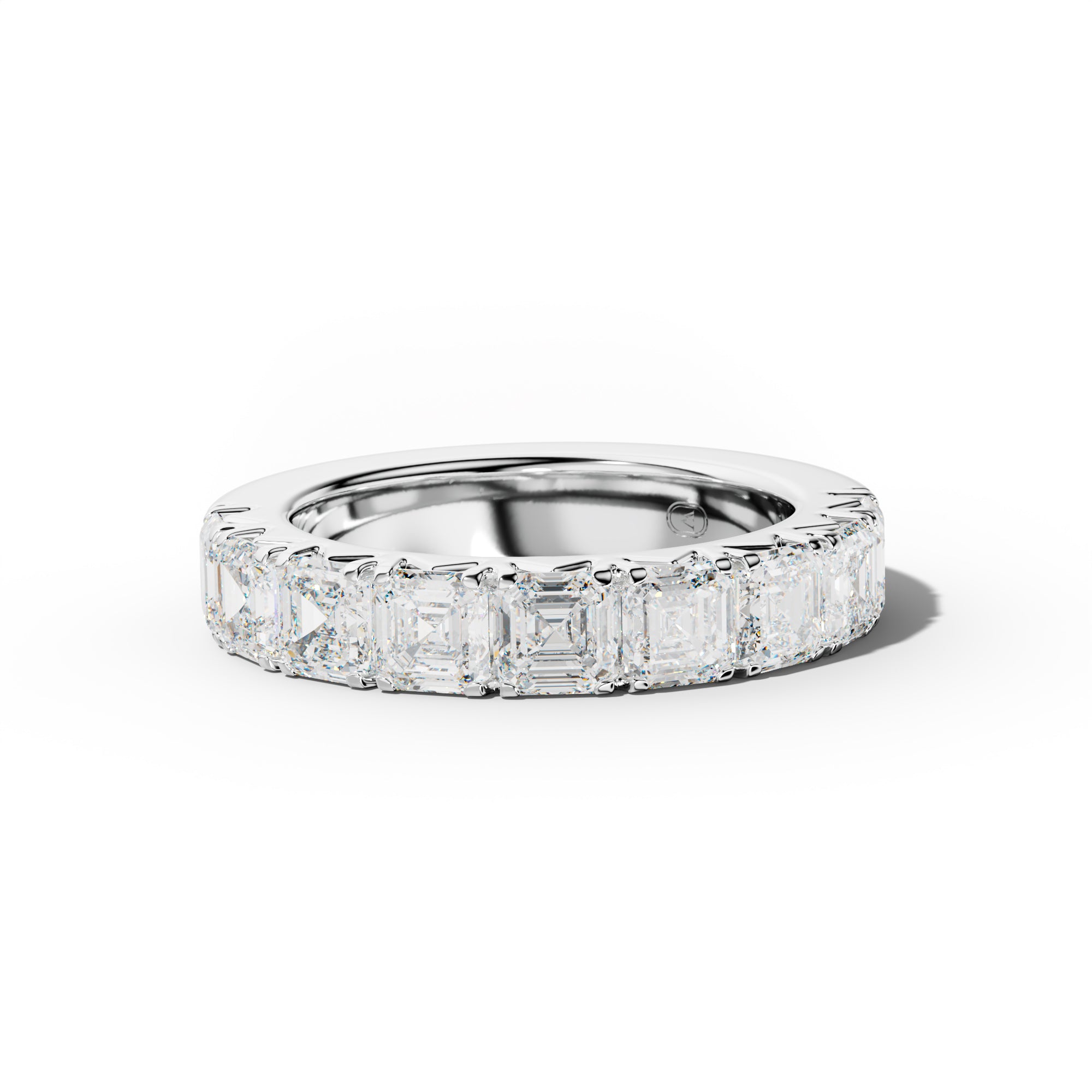 4.0 Carat Asscher Diamond French Pave Half Anniversary Band