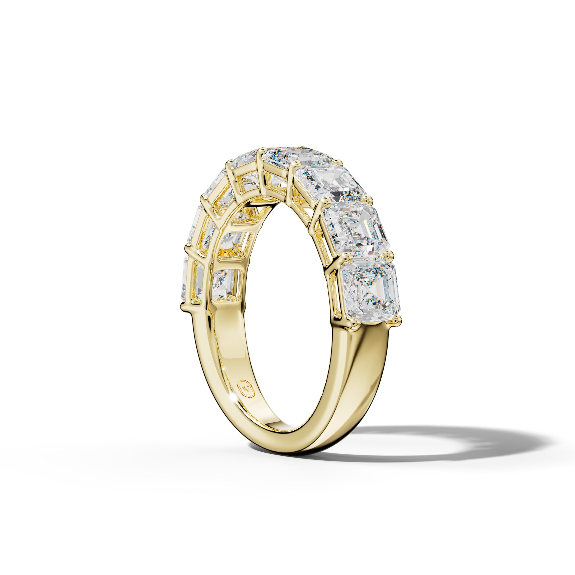 5.0 Carat Asscher Diamond Half Anniversary Band