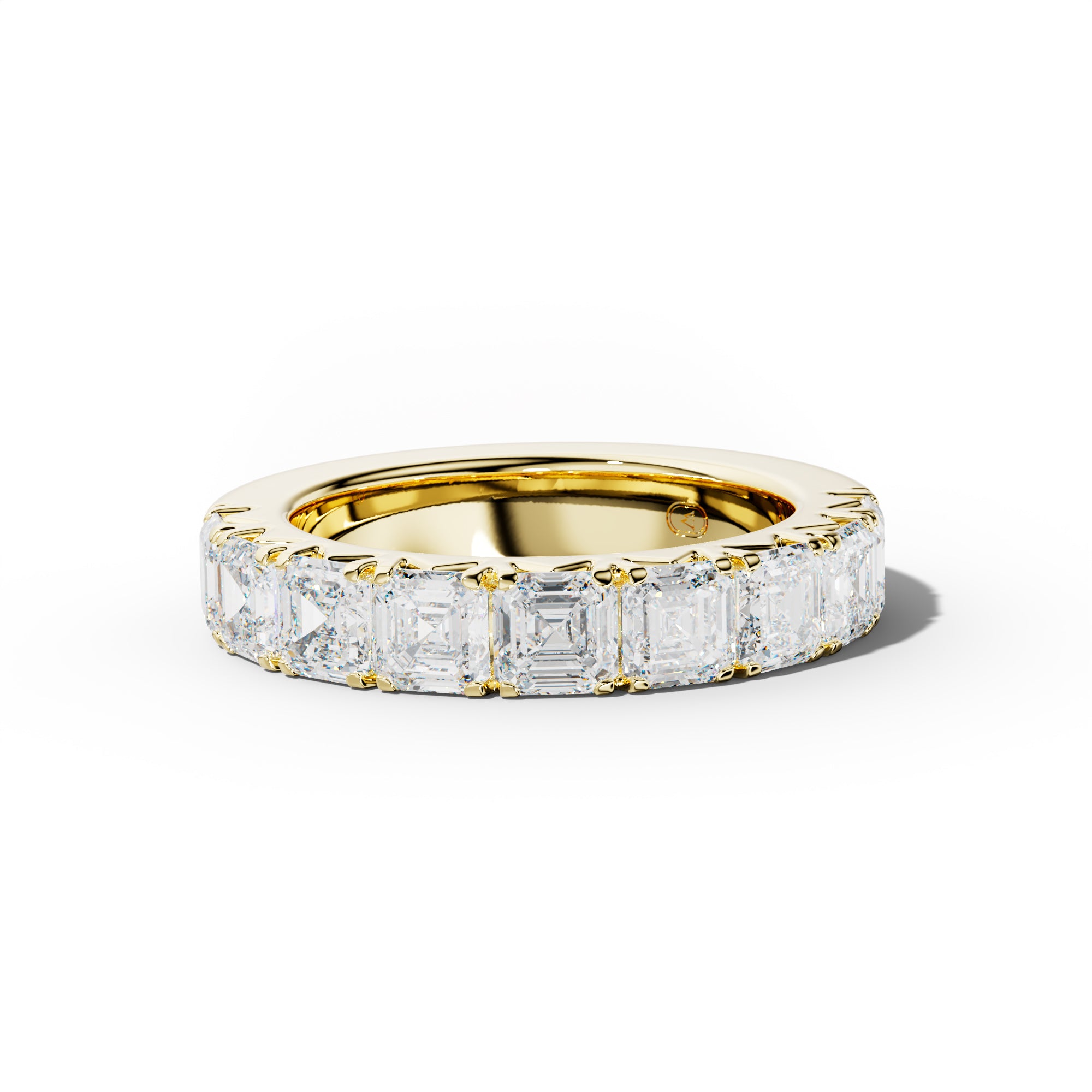 4.0 Carat Asscher Diamond French Pave Half Anniversary Band