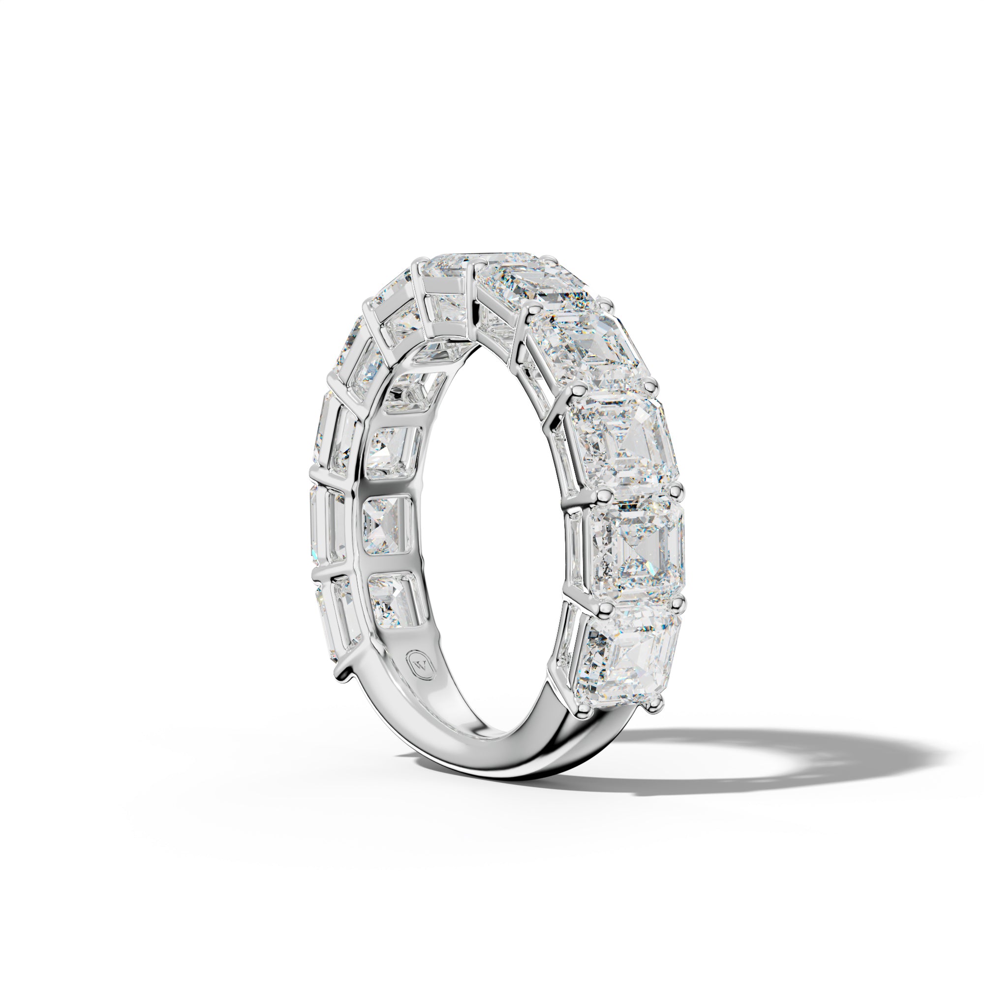 6.0 Carat Asscher Diamond 3/4 Anniversary Band
