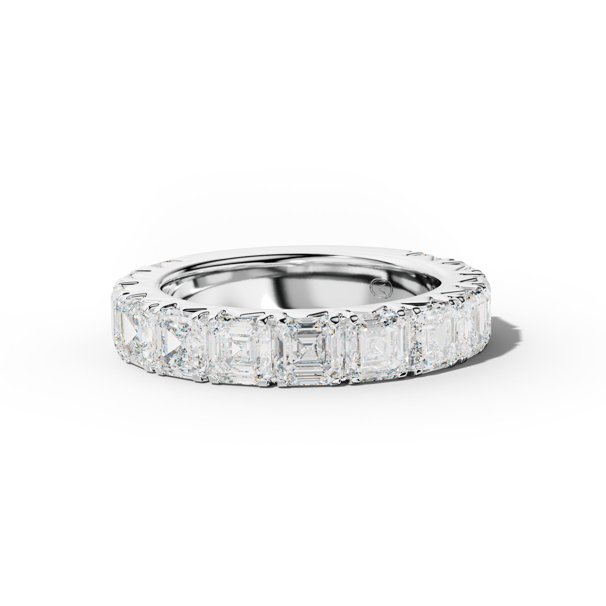 5.0 Carat Asscher Diamond French Pave 3/4 Anniversary Band