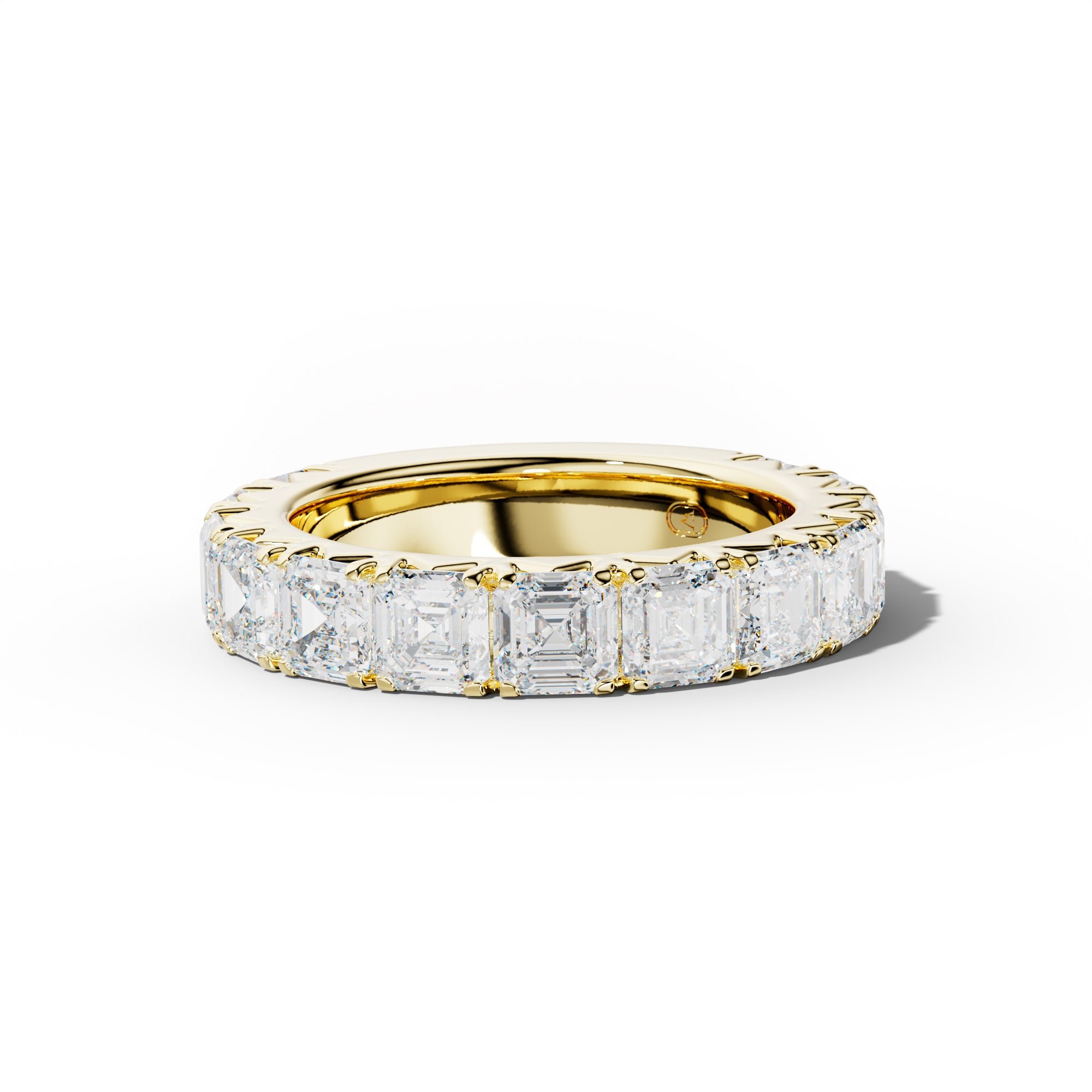 5.0 Carat Asscher Diamond French Pave 3/4 Anniversary Band