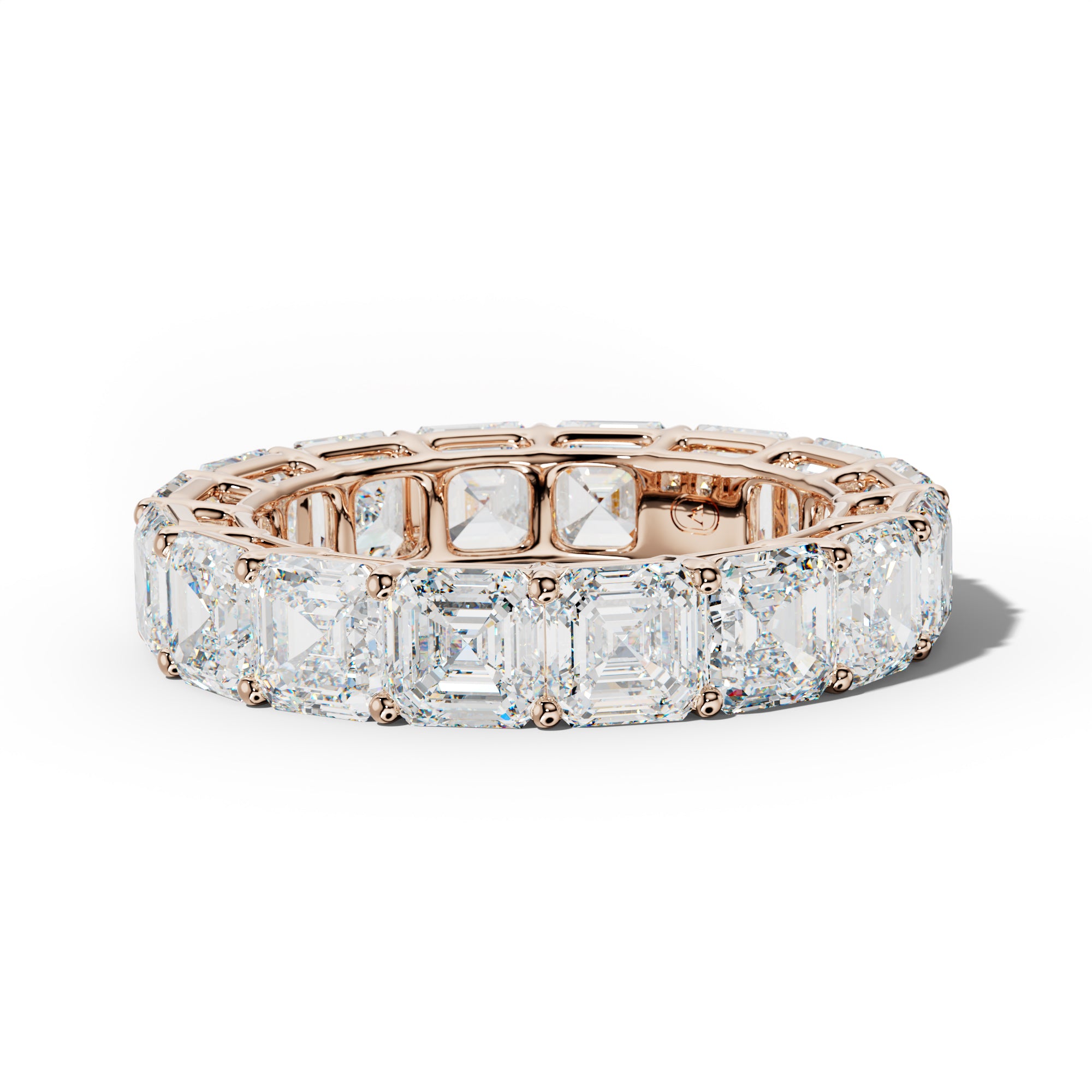 8.0 Carat Asscher Diamond Eternity Band Shared Prong