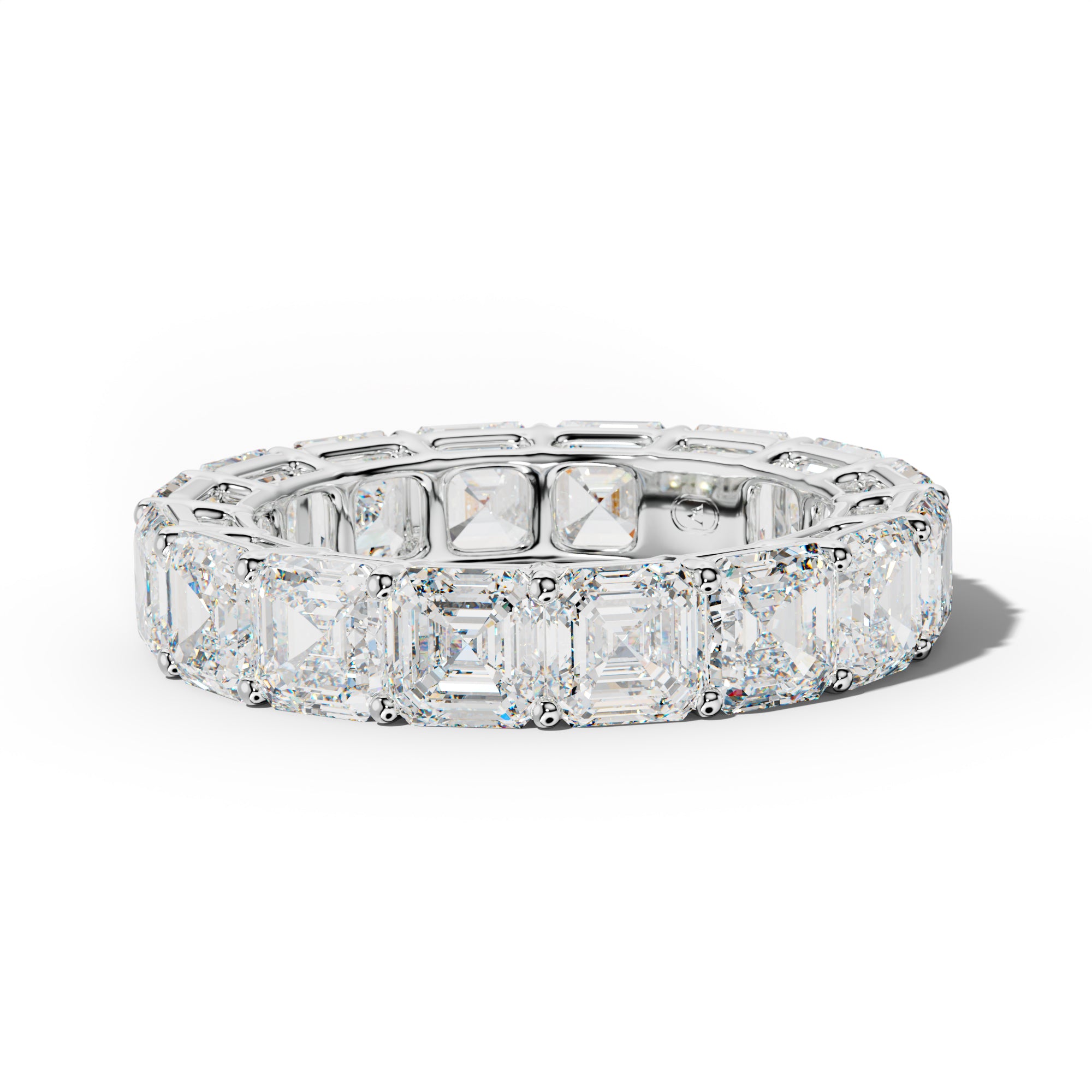 8.0 Carat Asscher Diamond Eternity Band Shared Prong