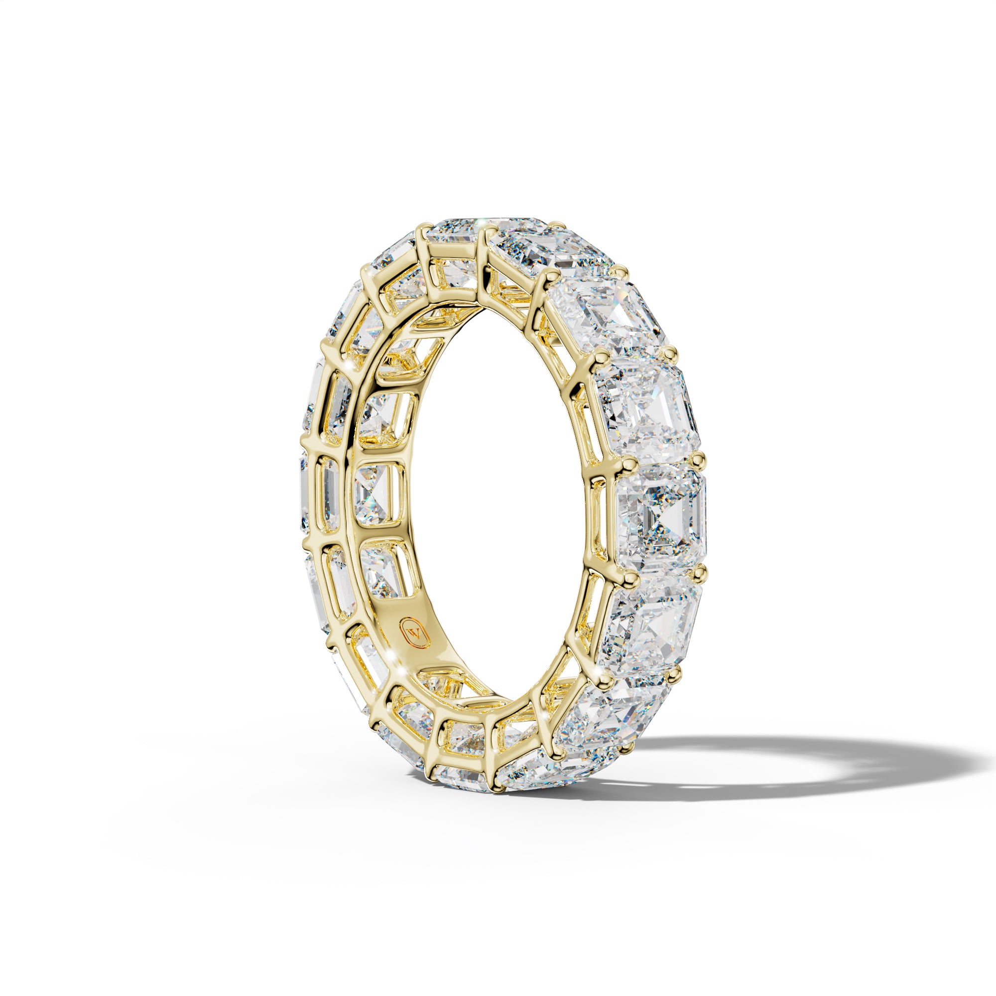 8.0 Carat Asscher Diamond Eternity Band Shared Prong