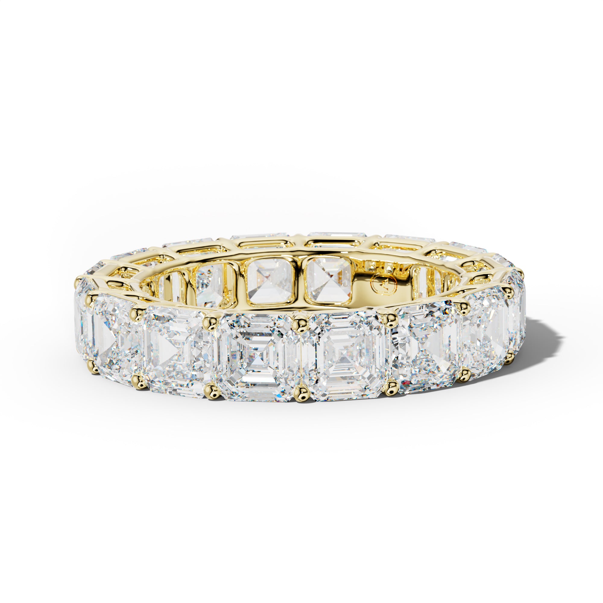8.0 Carat Asscher Diamond Eternity Band Shared Prong