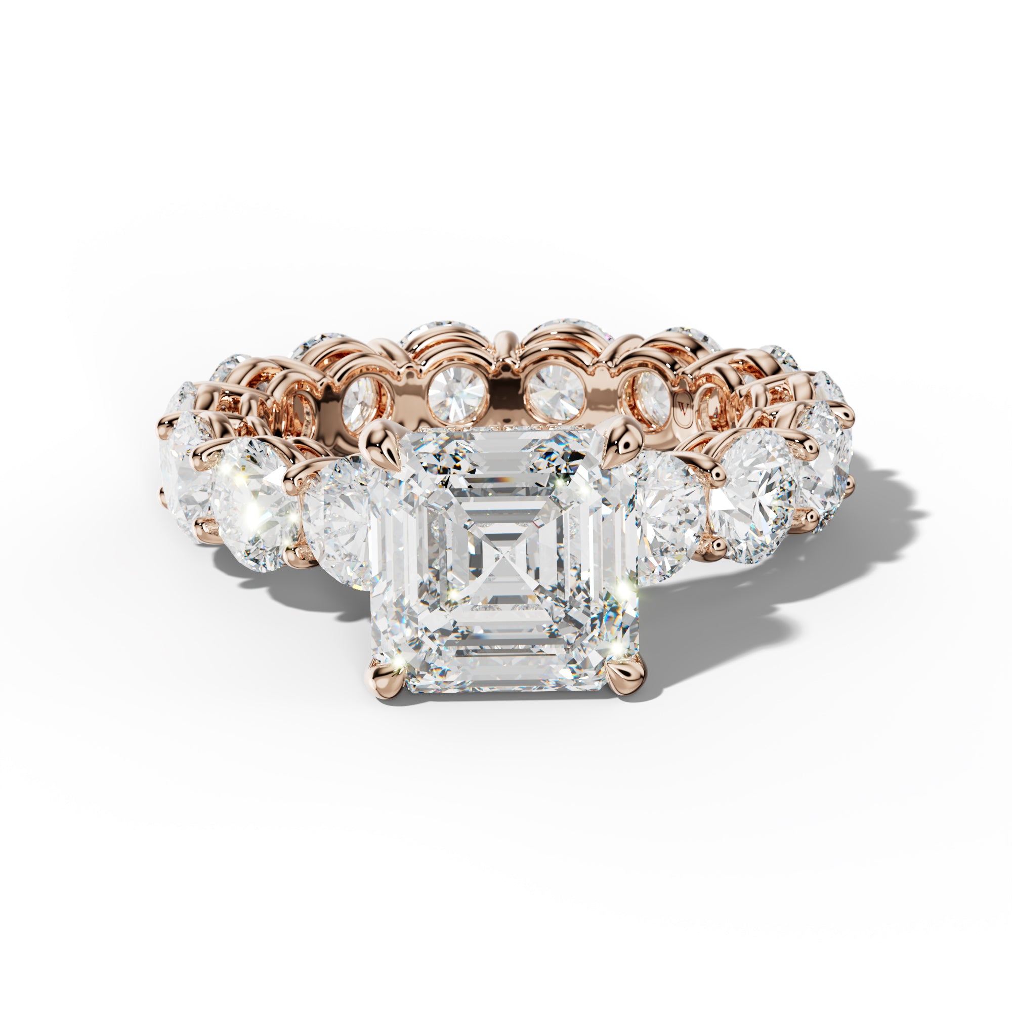 Maddie Asscher Diamond Engagement Ring With Round Side Stones