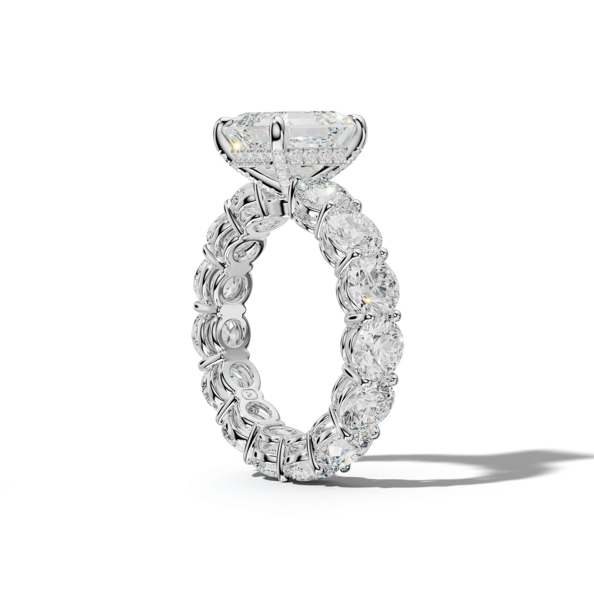 Maddie Asscher Diamond Engagement Ring With Round Side Stones