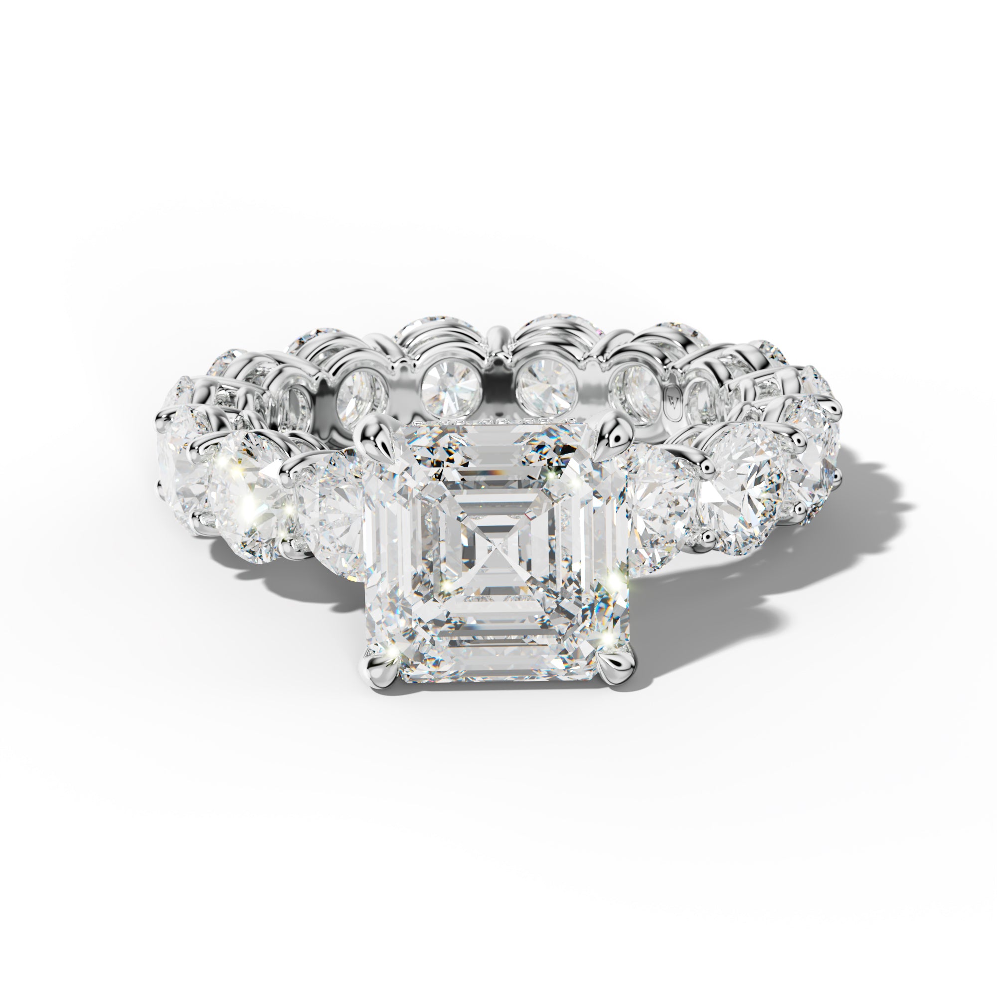 Maddie Asscher Diamond Engagement Ring With Round Side Stones