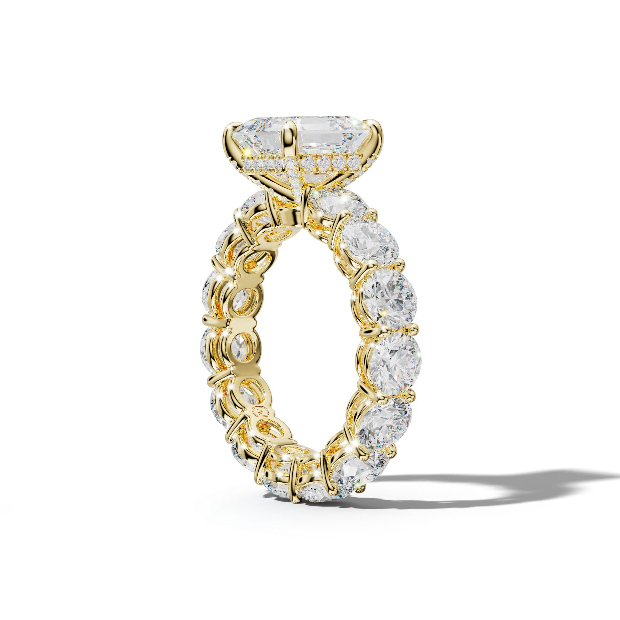 Maddie Asscher Diamond Engagement Ring With Round Side Stones