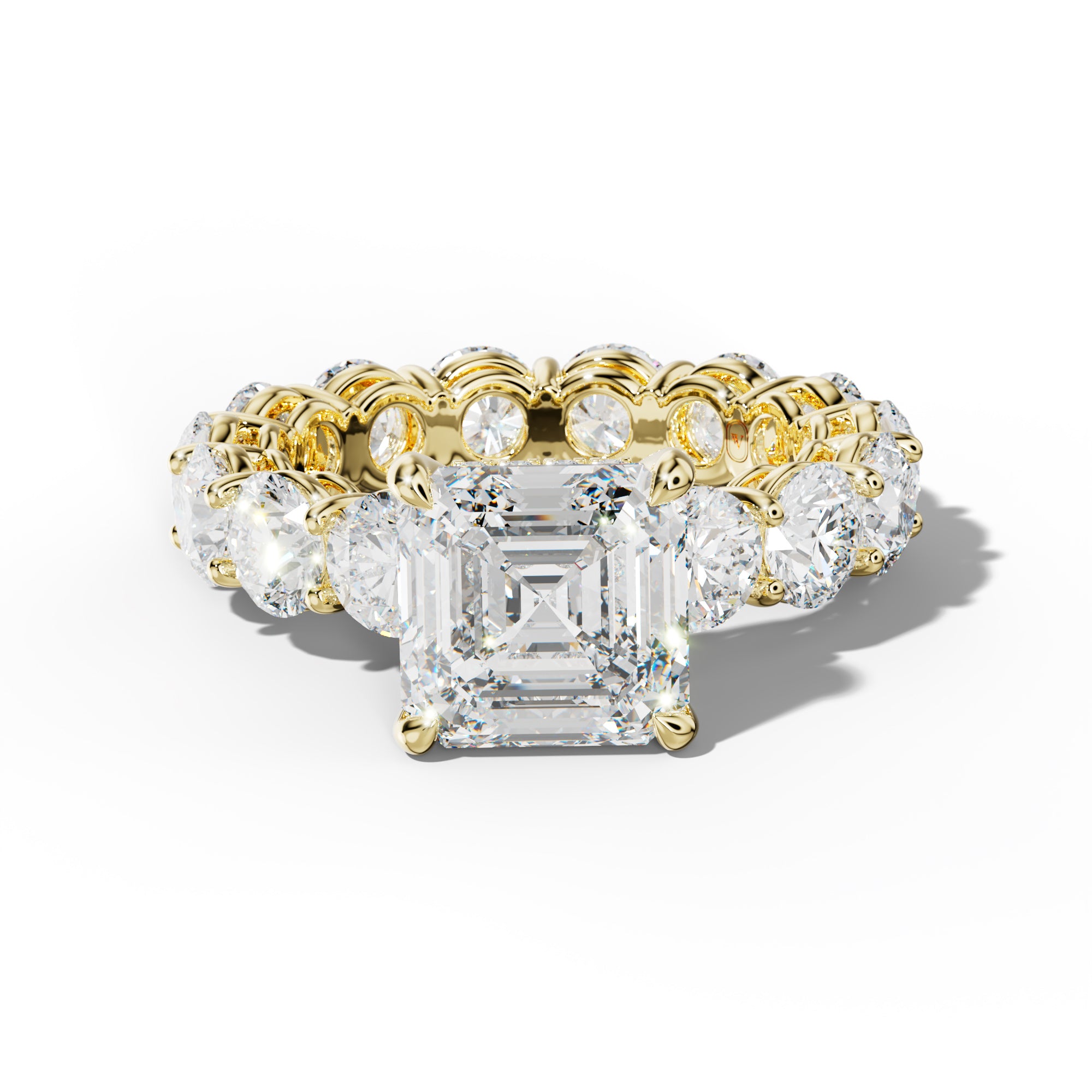 Maddie Asscher Diamond Engagement Ring With Round Side Stones
