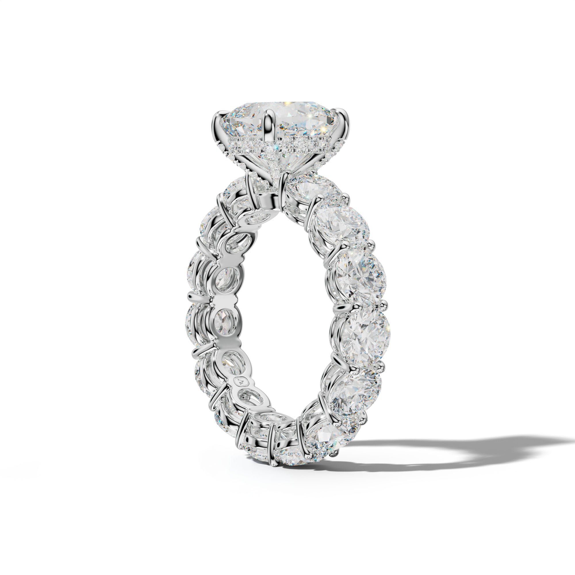 Maddie Cushion Diamond Engagement Ring With Round Side Stones