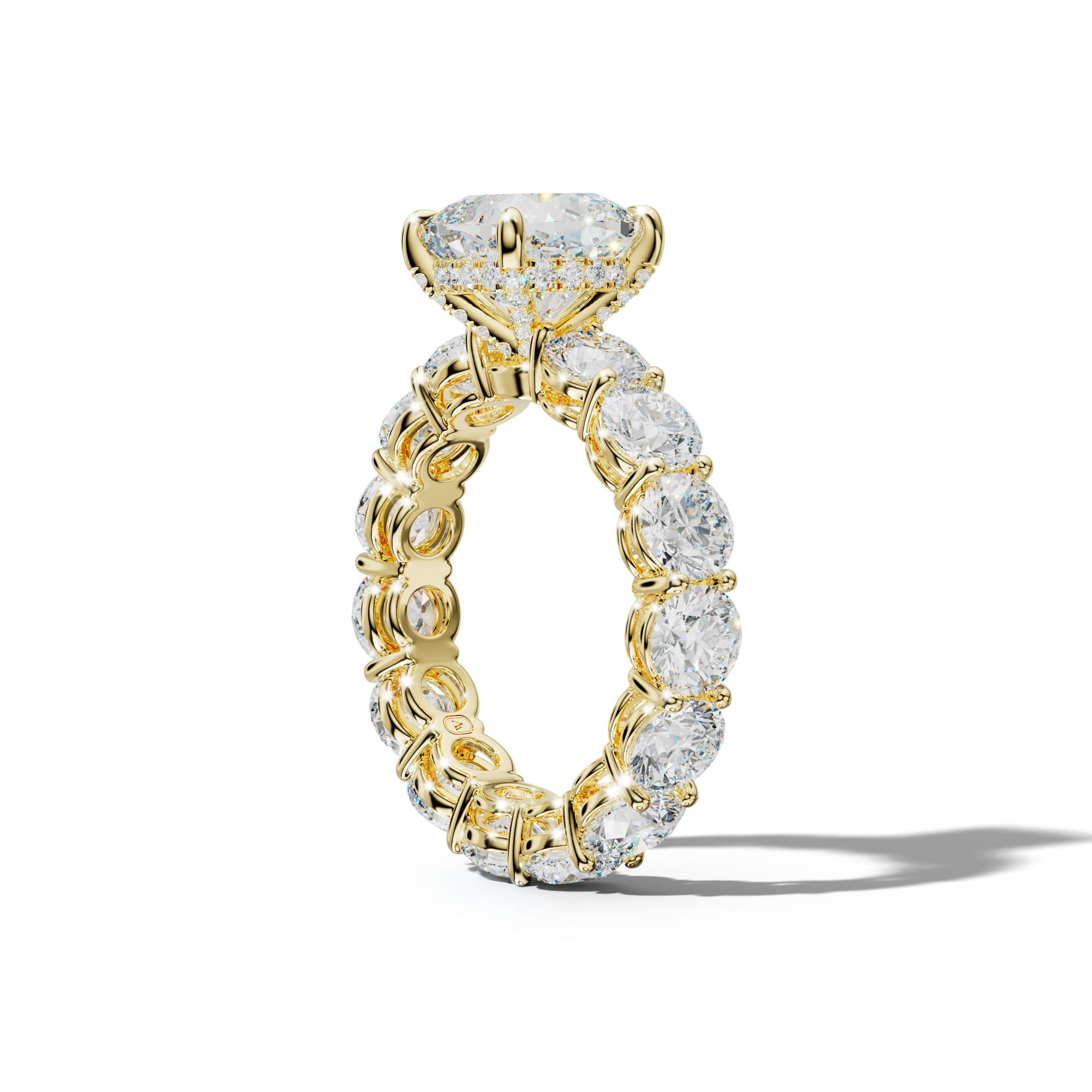 Maddie Cushion Diamond Engagement Ring With Round Side Stones