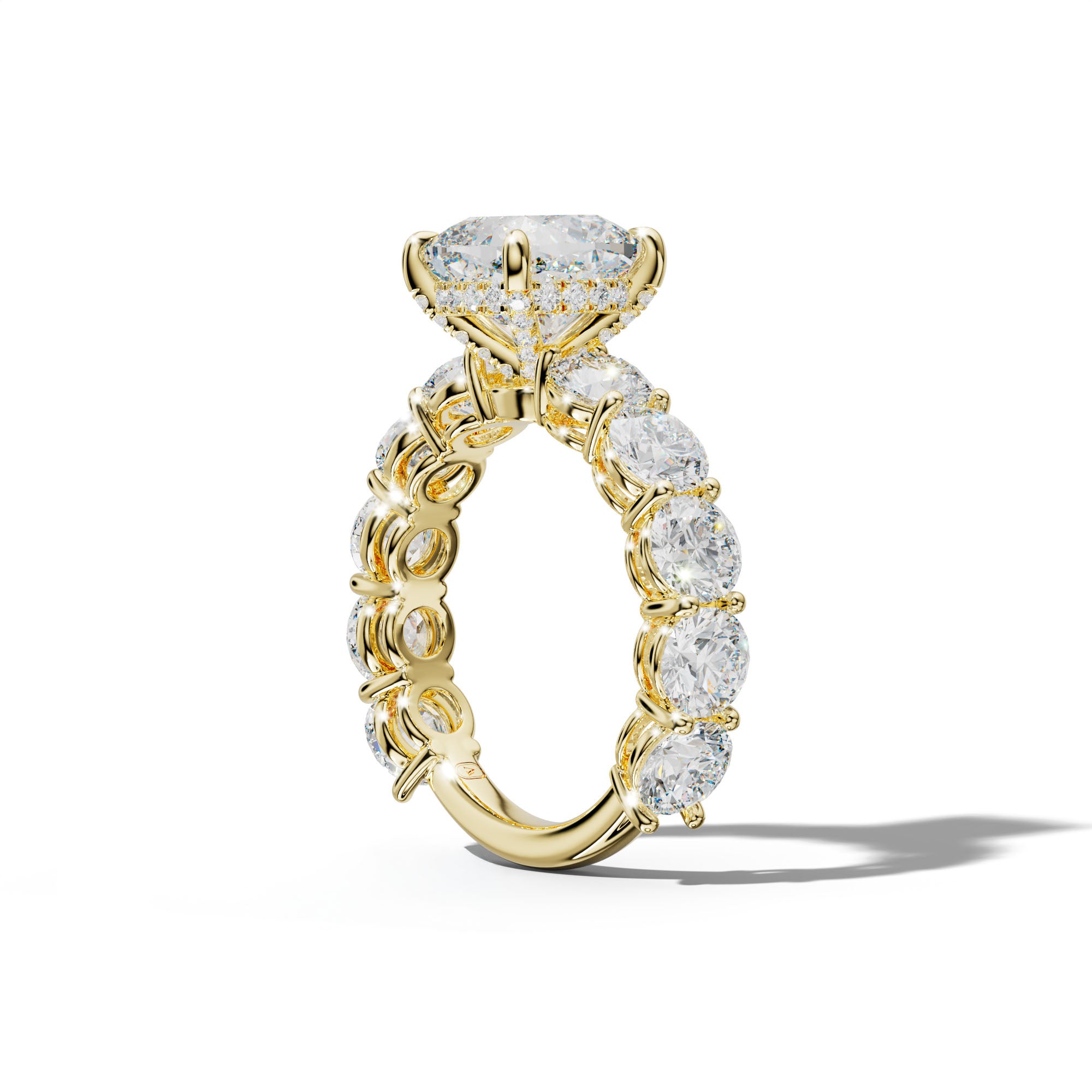 Johanna Cushion Diamond Engagement Ring With Round Side Stones