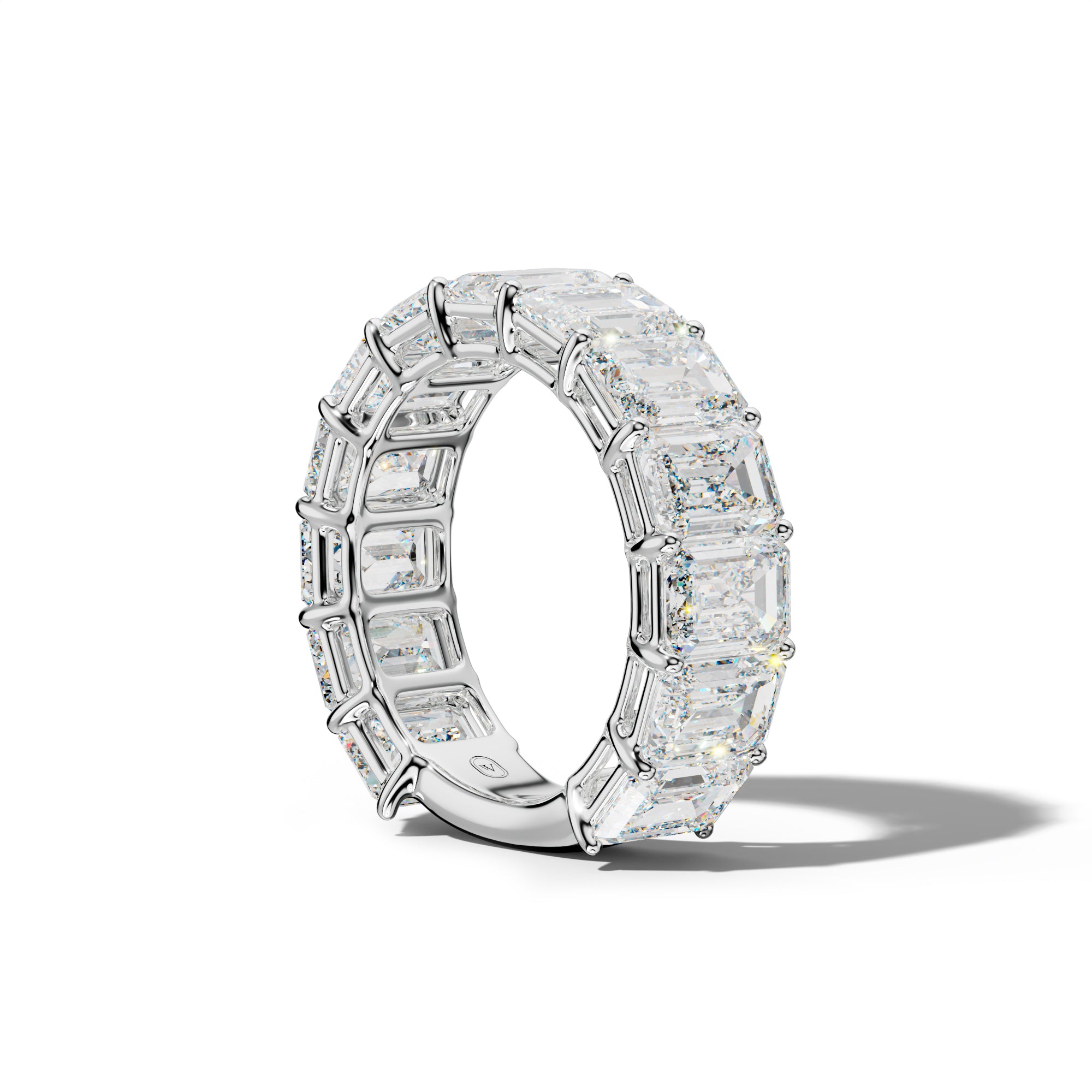 9.0 Carat Emerald Cut Diamond 3/4 Anniversary Band