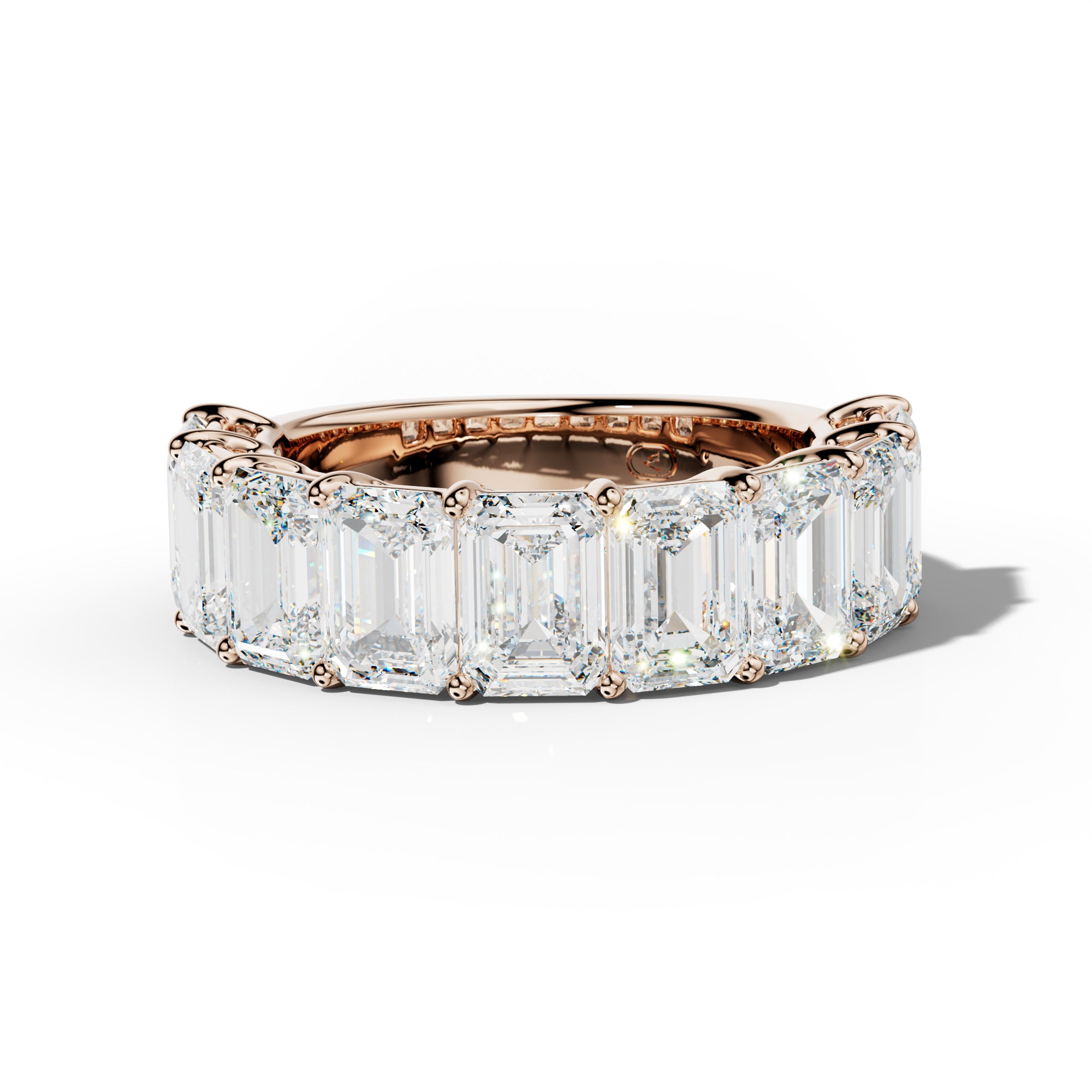 7.0 Carat Emerald Cut Diamond Half Anniversary Band