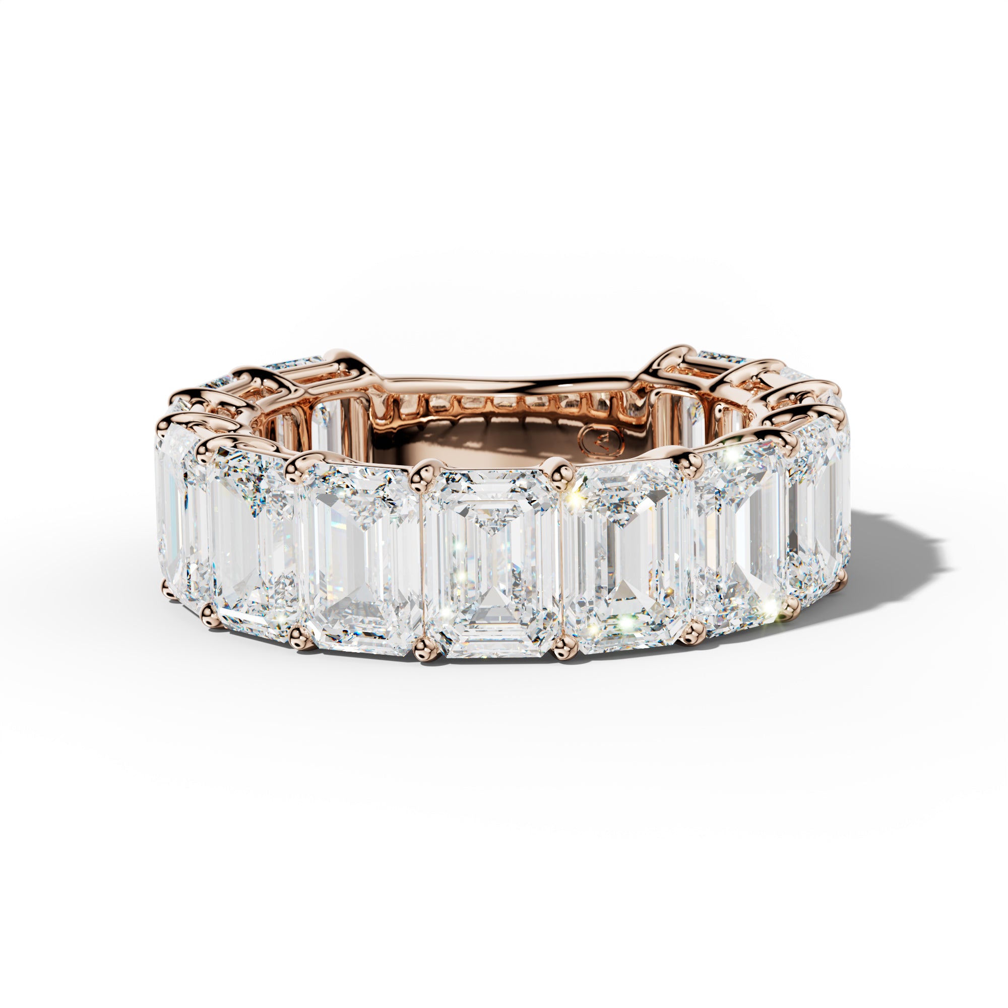 9.0 Carat Emerald Cut Diamond 3/4 Anniversary Band