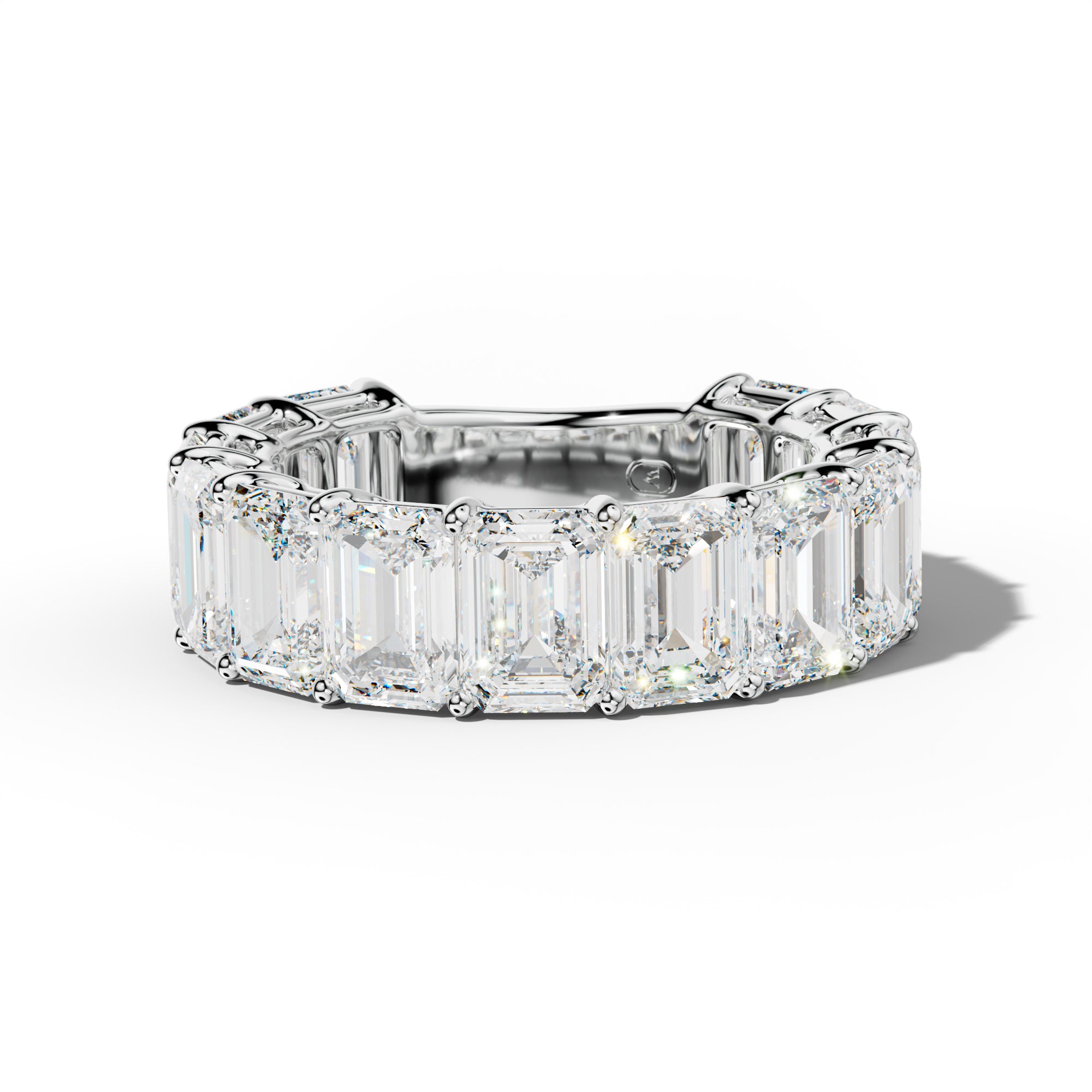 9.0 Carat Emerald Cut Diamond 3/4 Anniversary Band