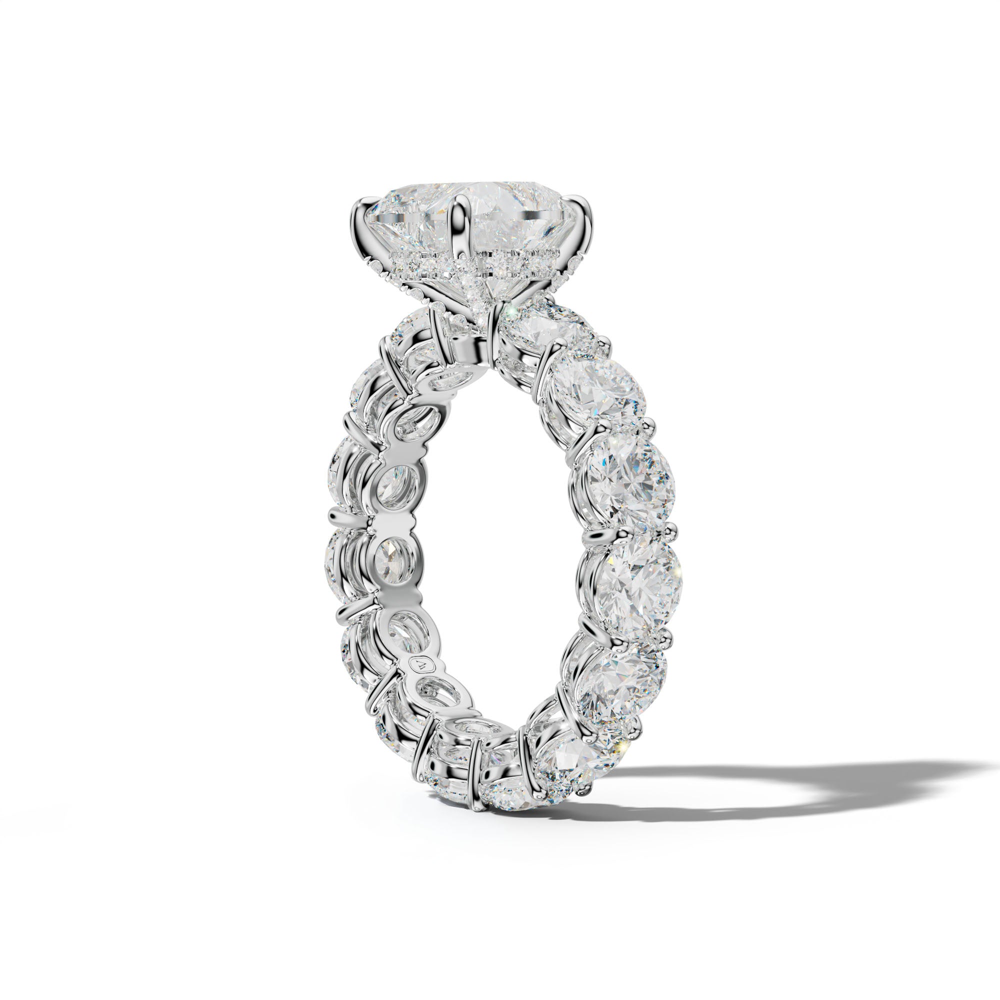 Maddie Heart Diamond Engagement Ring With Round Side Stones