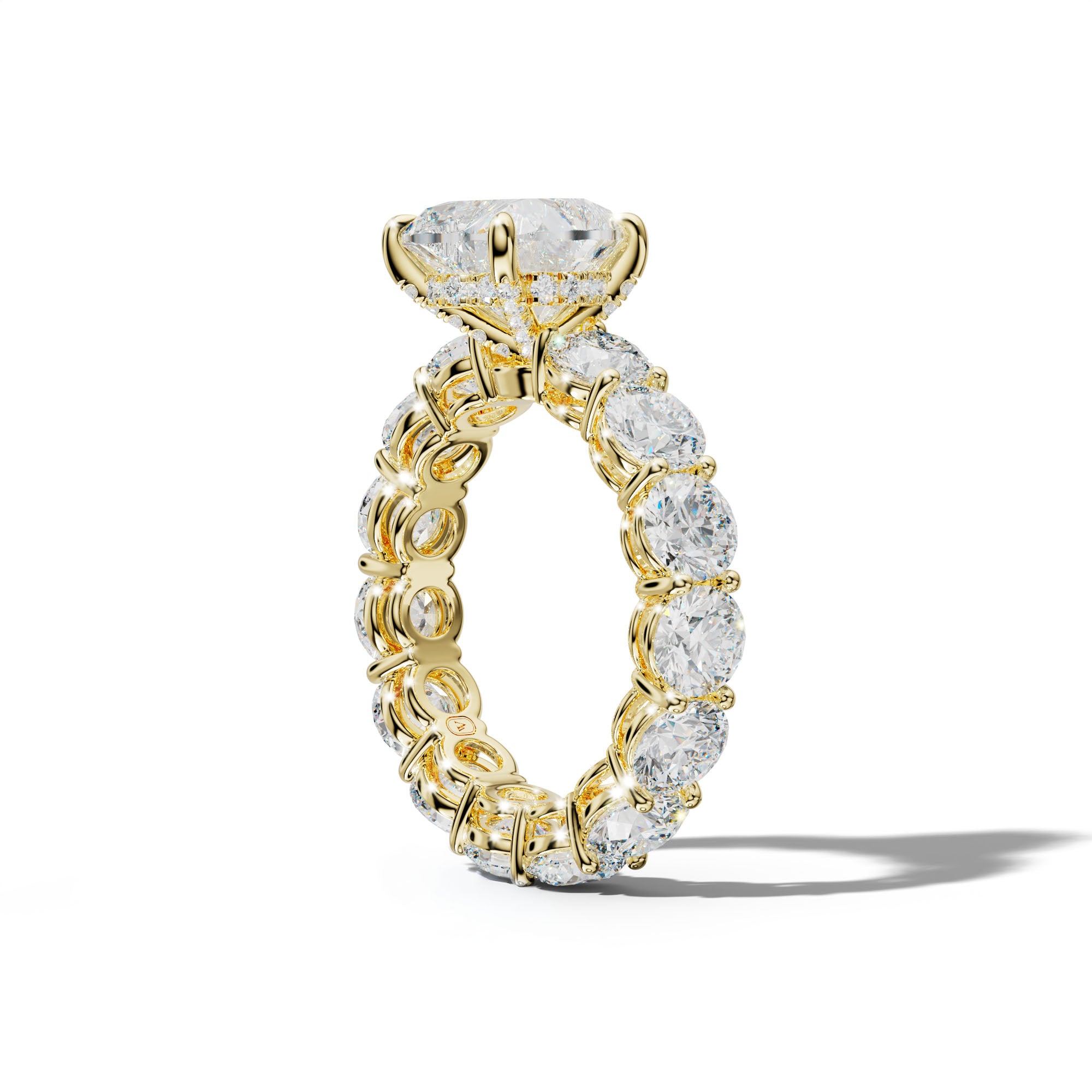 Maddie Heart Diamond Engagement Ring With Round Side Stones