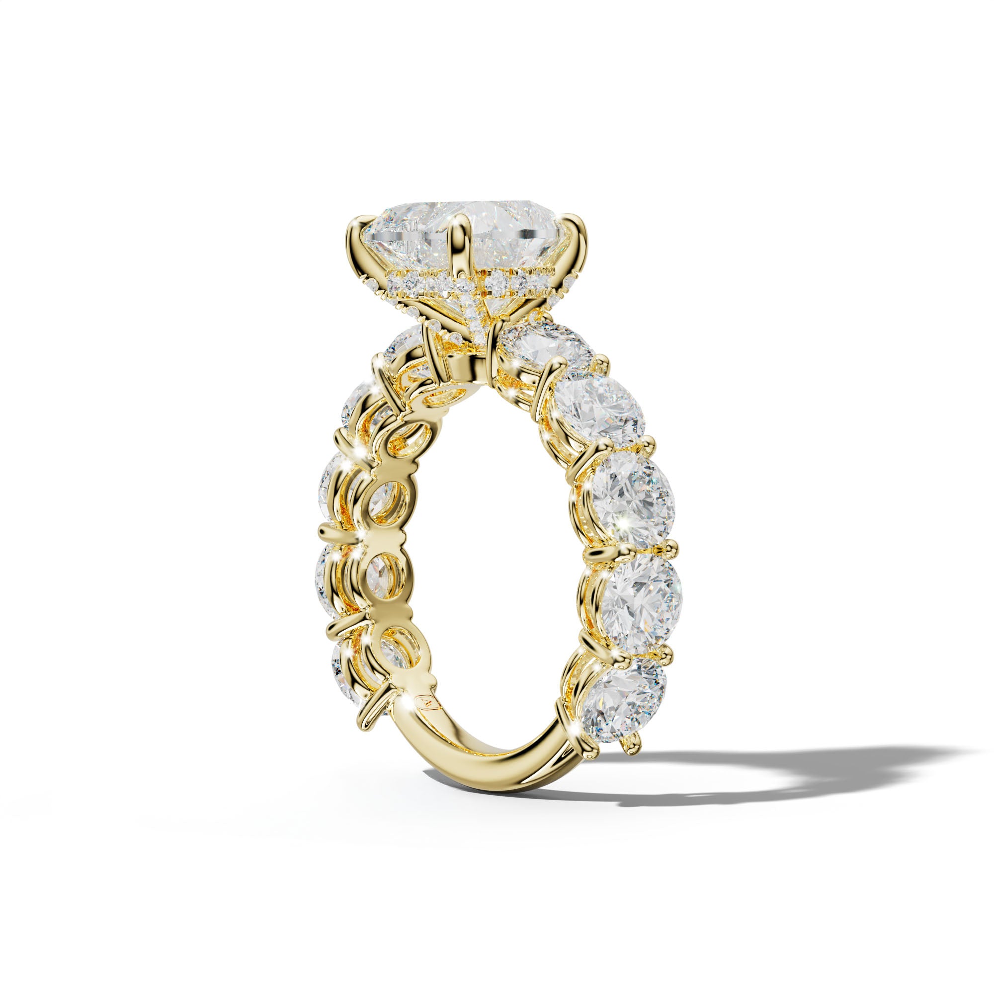 Johanna Heart Diamond Engagement Ring With Round Side Stones